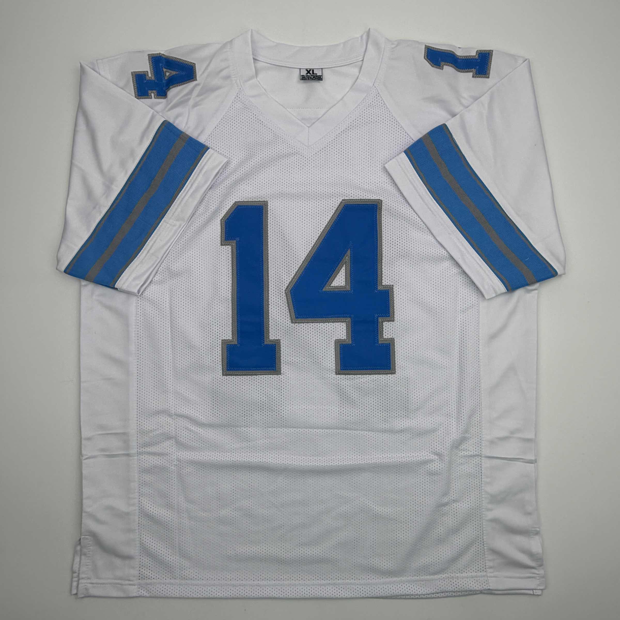 Autographed/Signed Amon-Ra St. Brown Detroit White Football Jersey Beckett BAS COA - Image 4