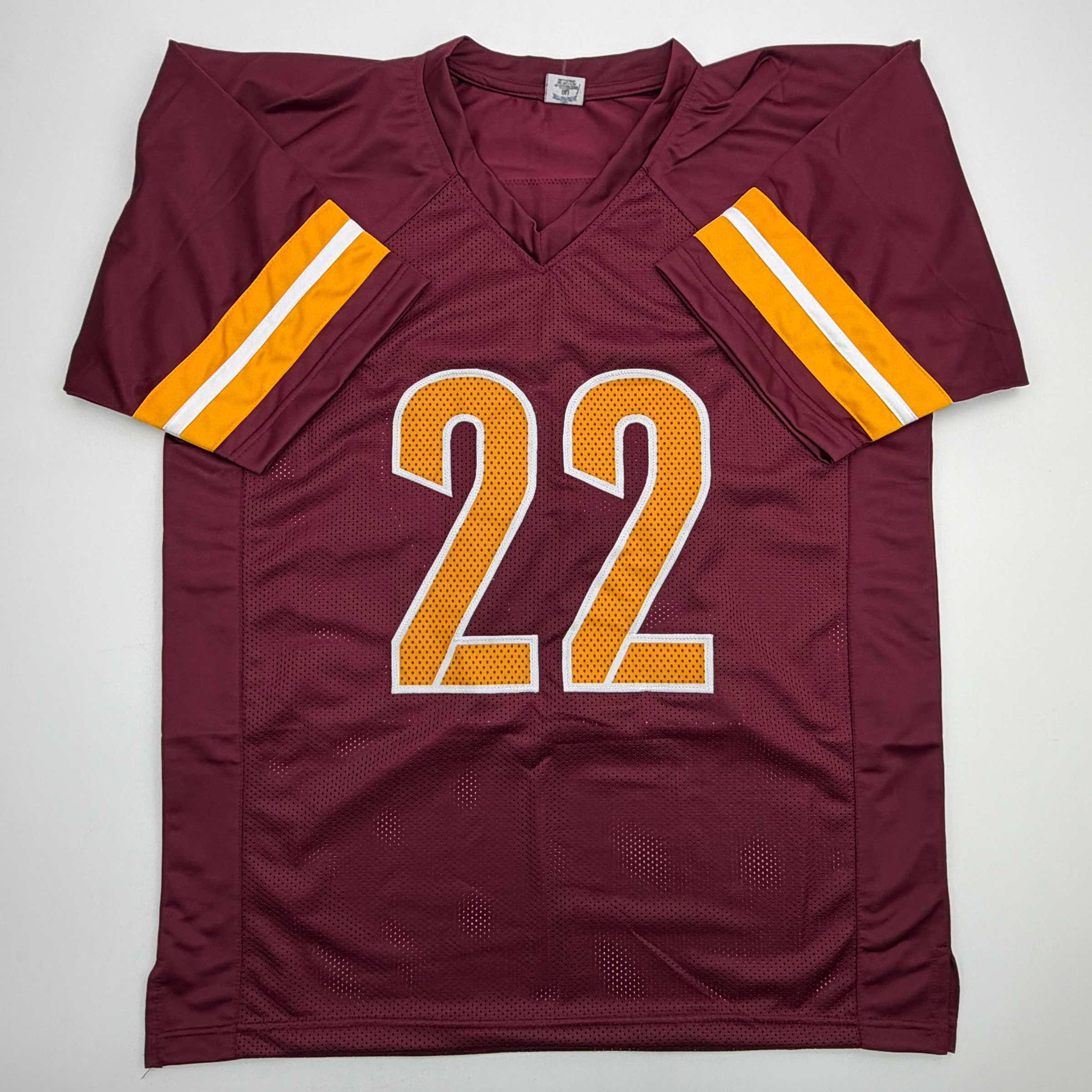 Autographed/Signed Bill Jacory Croskey-Merritt Washington Burgundy Football Jersey Beckett BAS COA - Image 4