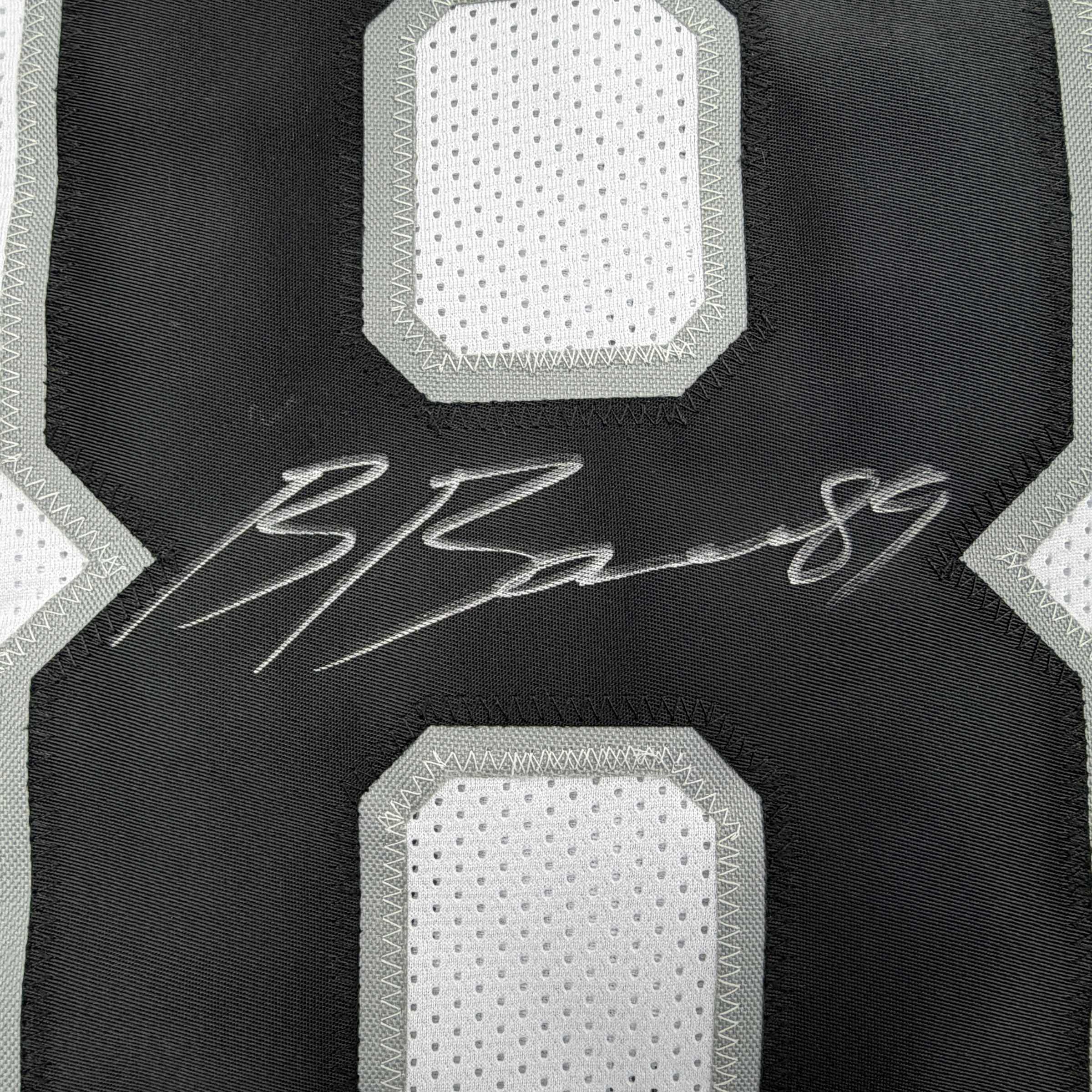 Autographed/Signed Brock Bowers Las Vegas Oakland White Football Jersey Beckett BAS COA - Image 3