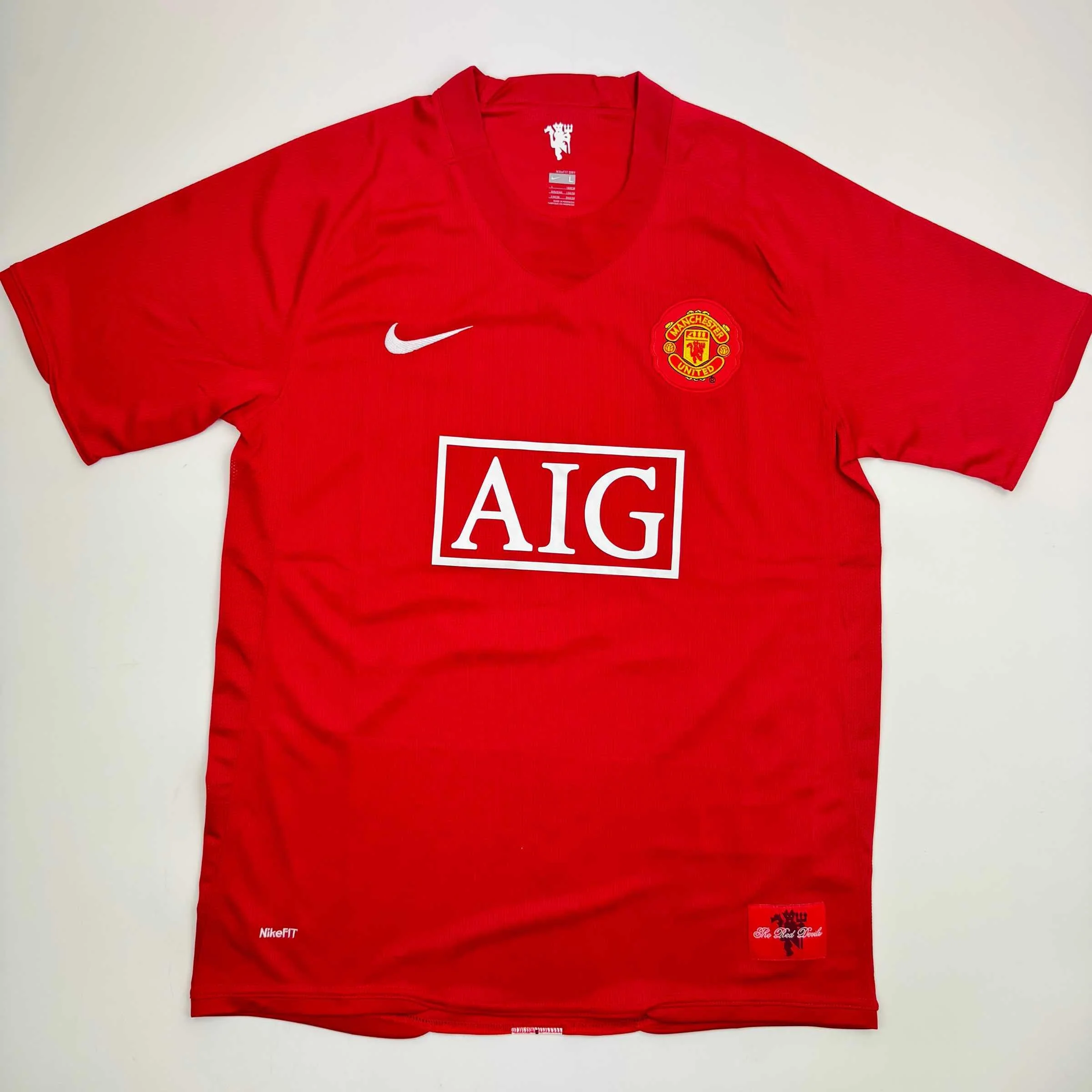 Autographed/Signed Carlos Tevez Manchester United Red Soccer Jersey Beckett BAS COA - Image 4