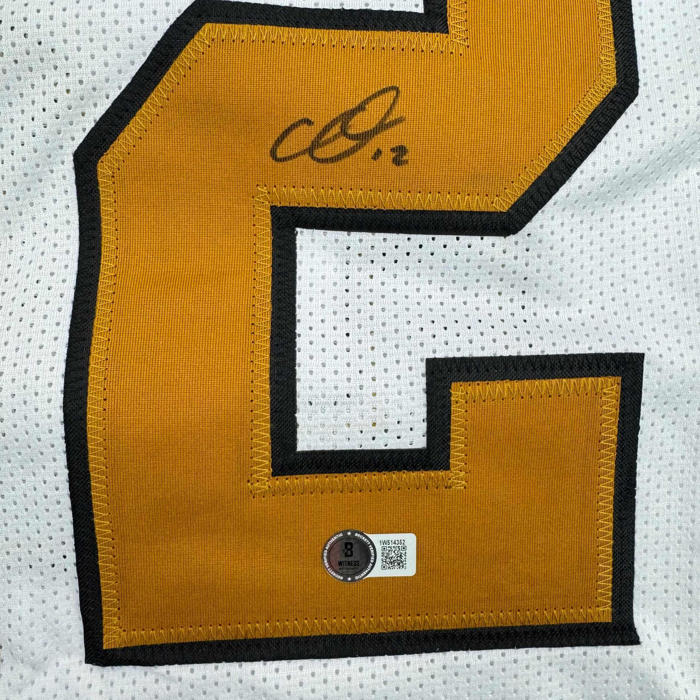 Autographed/Signed Chris Olave New Orleans White Color Rush Football Jersey Beckett BAS COA - Image 3