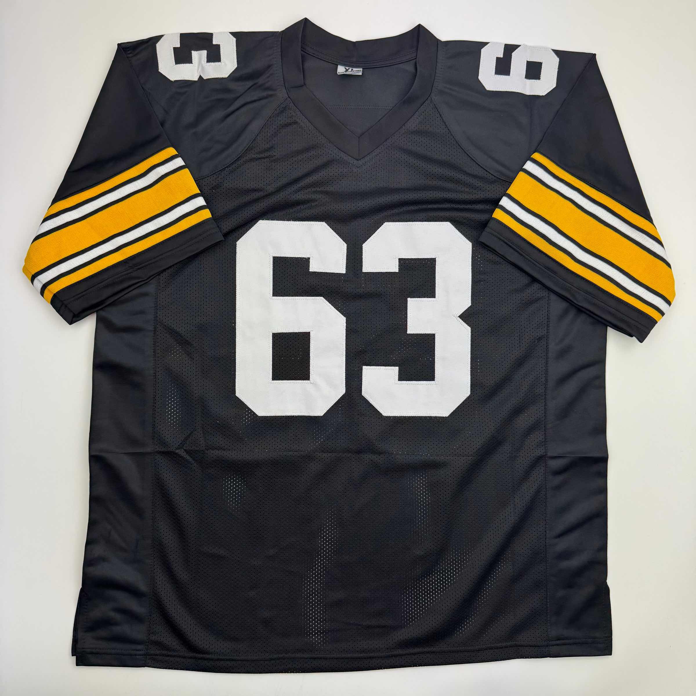 Autographed/Signed Dermontti Dawson HOF 12 Pittsburgh Black Football Jersey JSA COA - Image 4