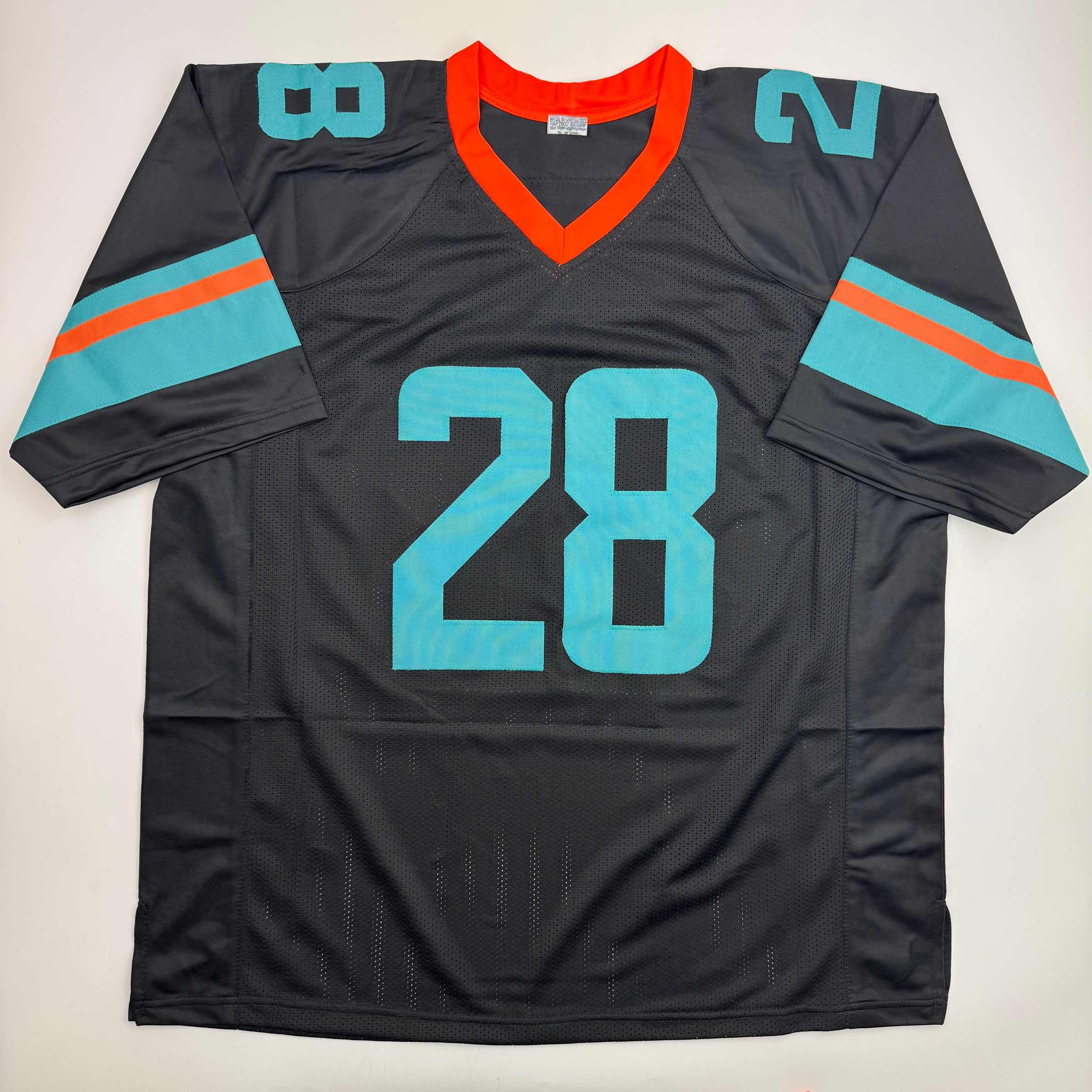 Autographed/Signed De'Von DeVon Achane Miami Black Football Jersey Beckett BAS COA - Image 4