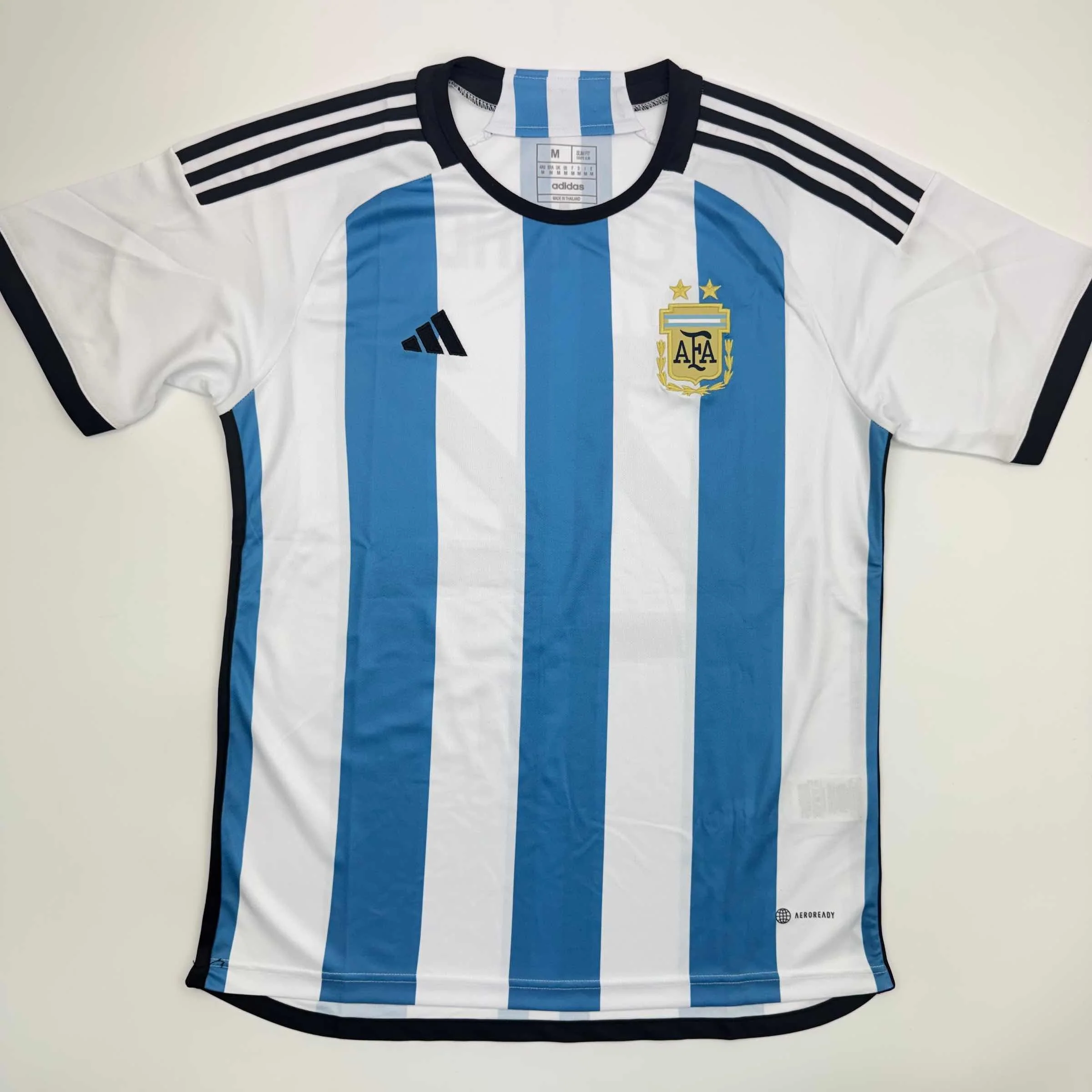 Autographed/Signed Enzo Fernandez Argentina Blue/White Soccer World Cup Jersey Beckett BAS COA - Image 4