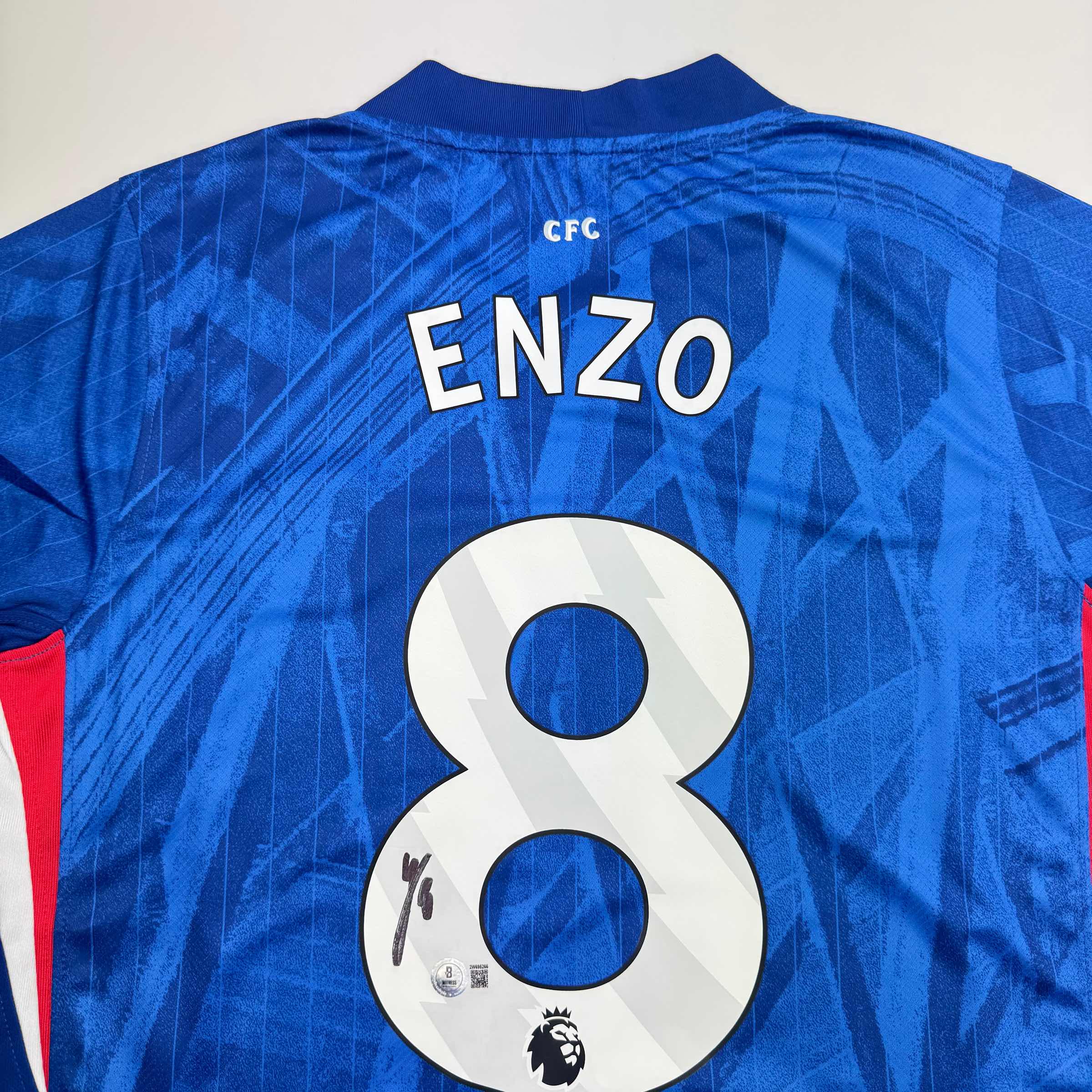 Autographed/Signed Enzo Fernandez Chelsea FC Blue Soccer Futbol Jersey Beckett BAS COA - Image 2