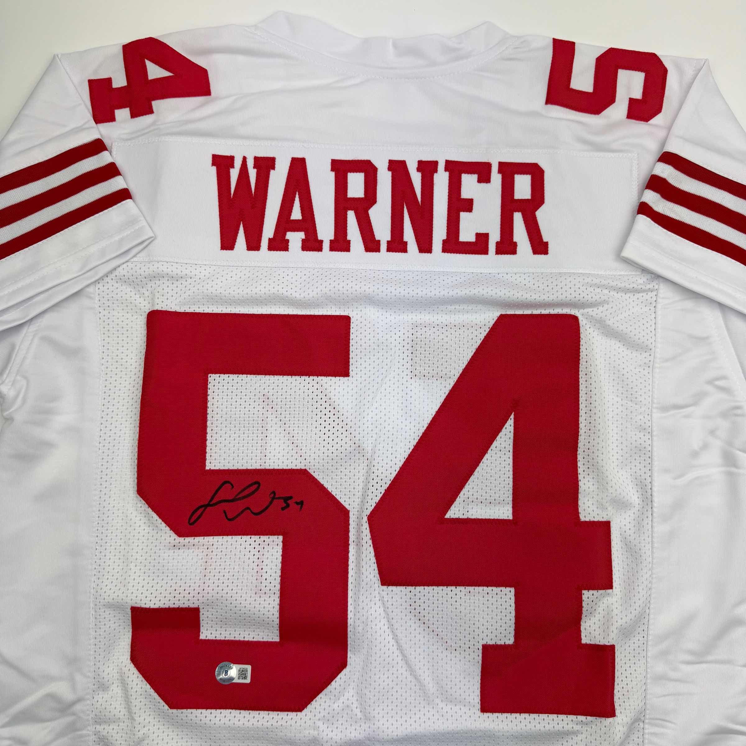 Autographed/Signed Fred Warner San Francisco White Football Jersey Beckett BAS COA - Image 2