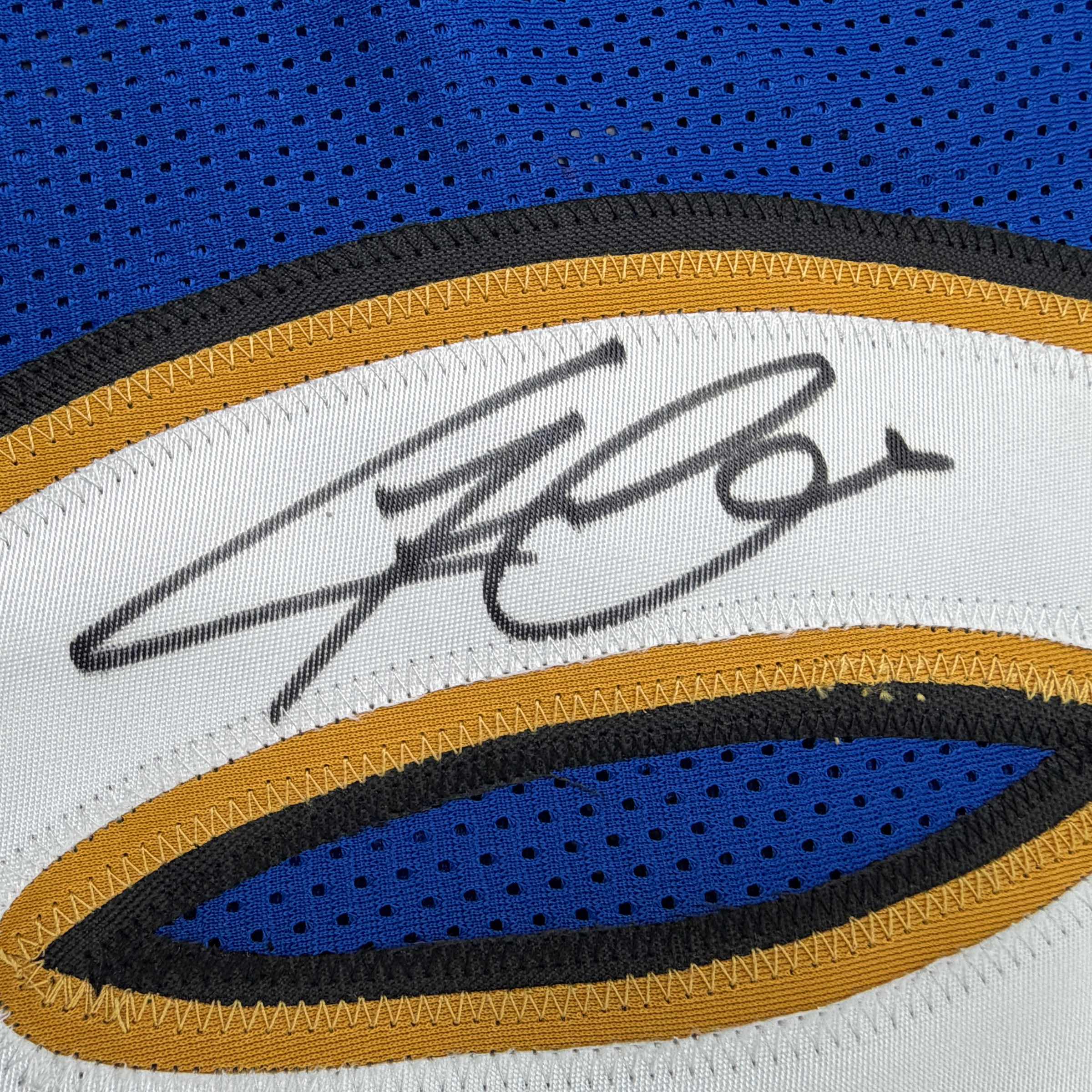 Autographed/Signed Gilbert Arenas Washington Blue Basketball Jersey Beckett BAS COA - Image 3