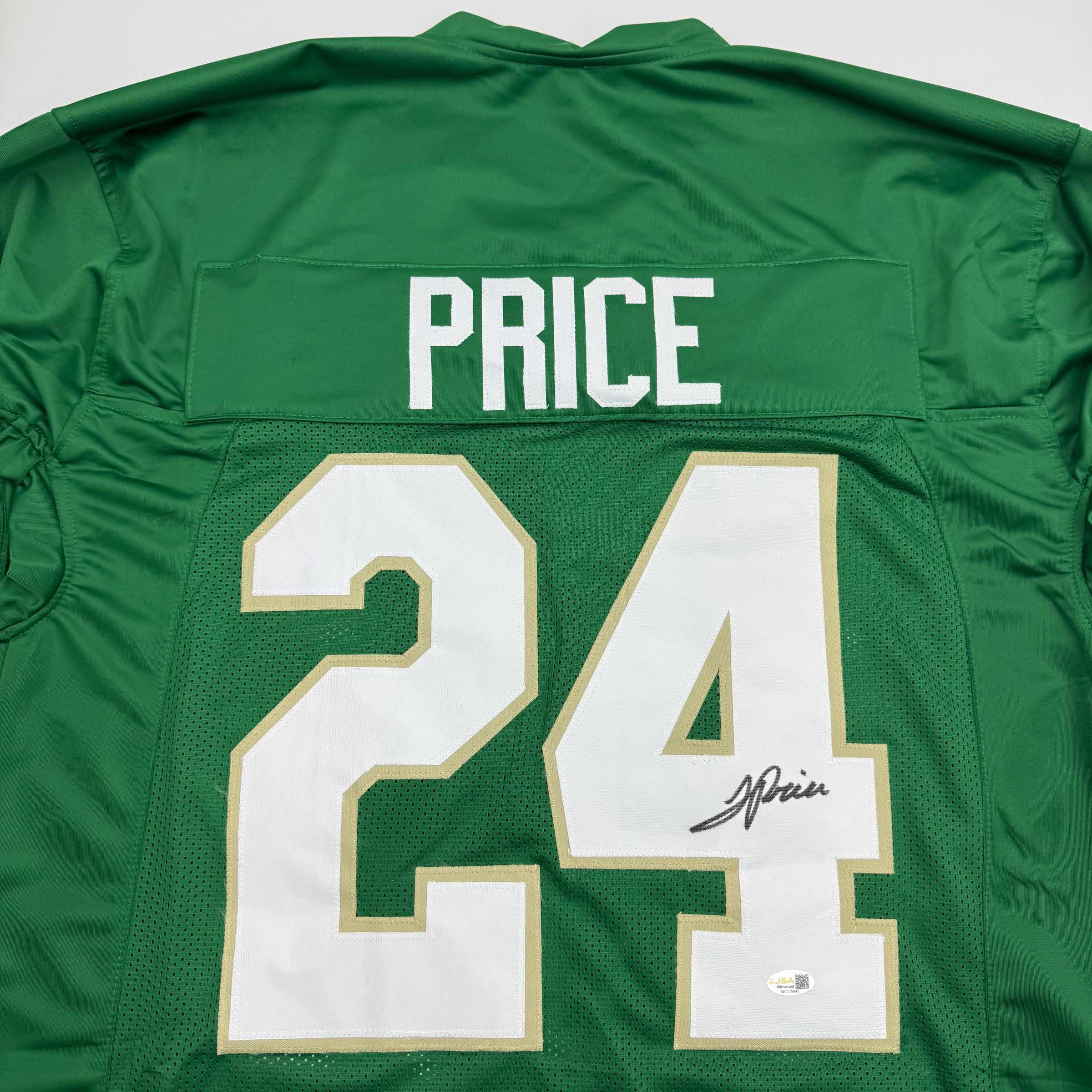 Autographed/Signed JaDarian Price Notre Dame Green College Football Jersey JSA COA - Image 2