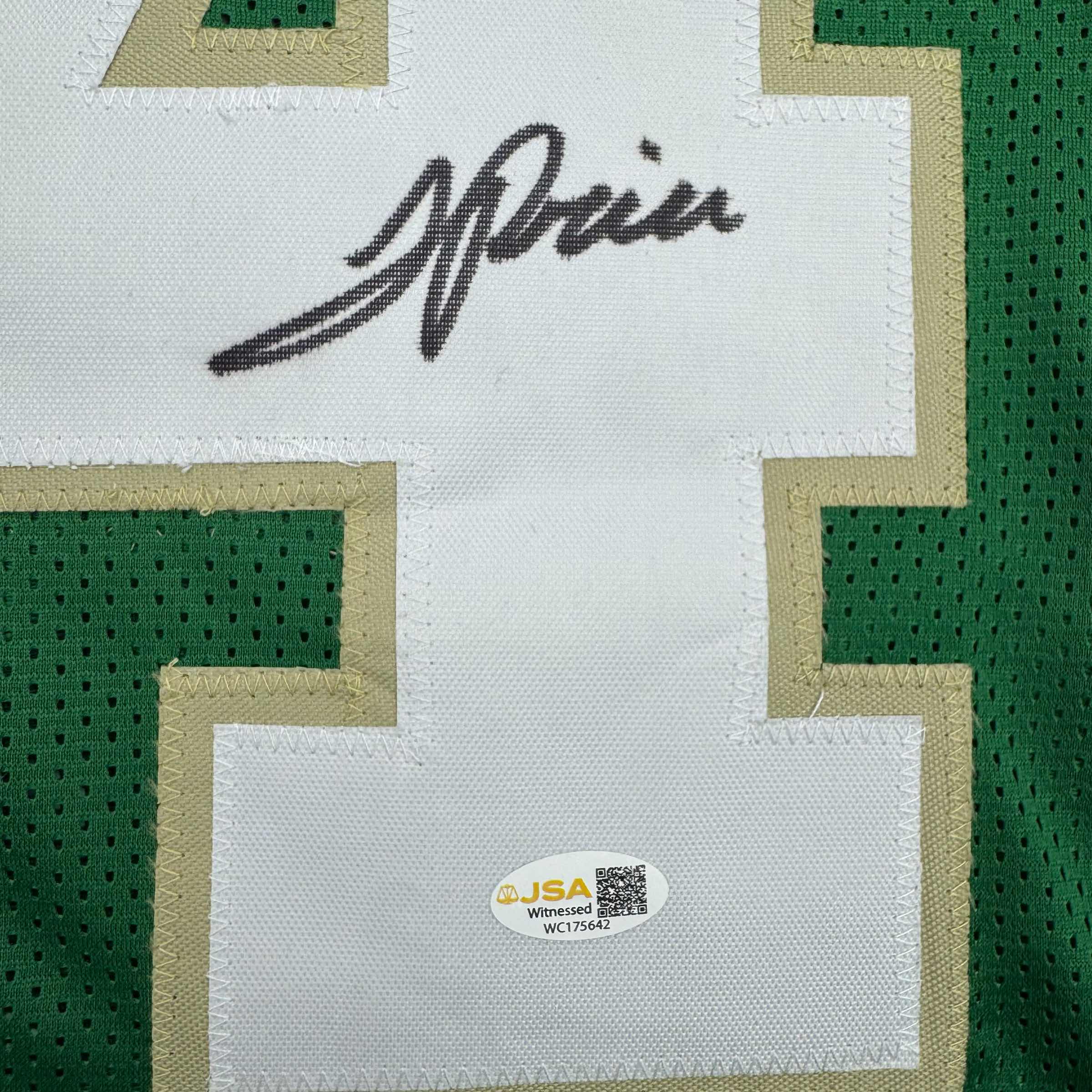 Autographed/Signed JaDarian Price Notre Dame Green College Football Jersey JSA COA - Image 3