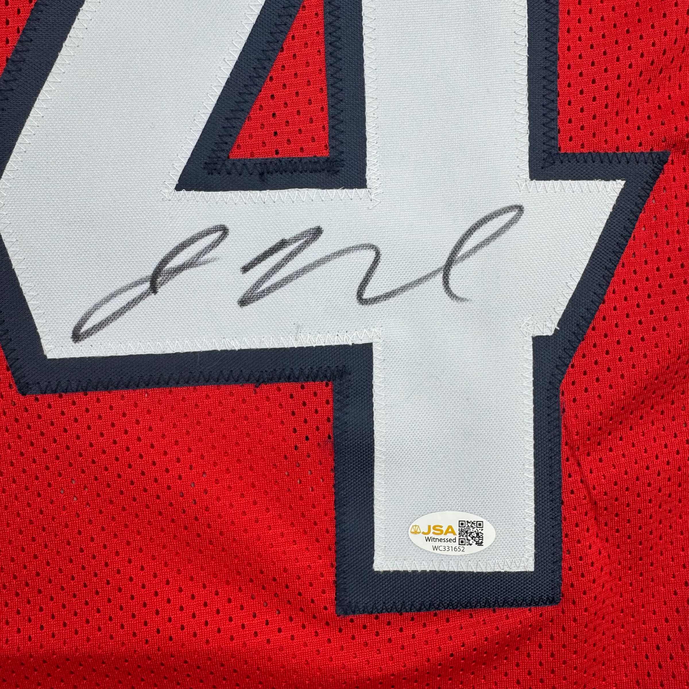 Autographed/Signed Jaylin Noel Houston Red Football Jersey JSA COA - Image 3