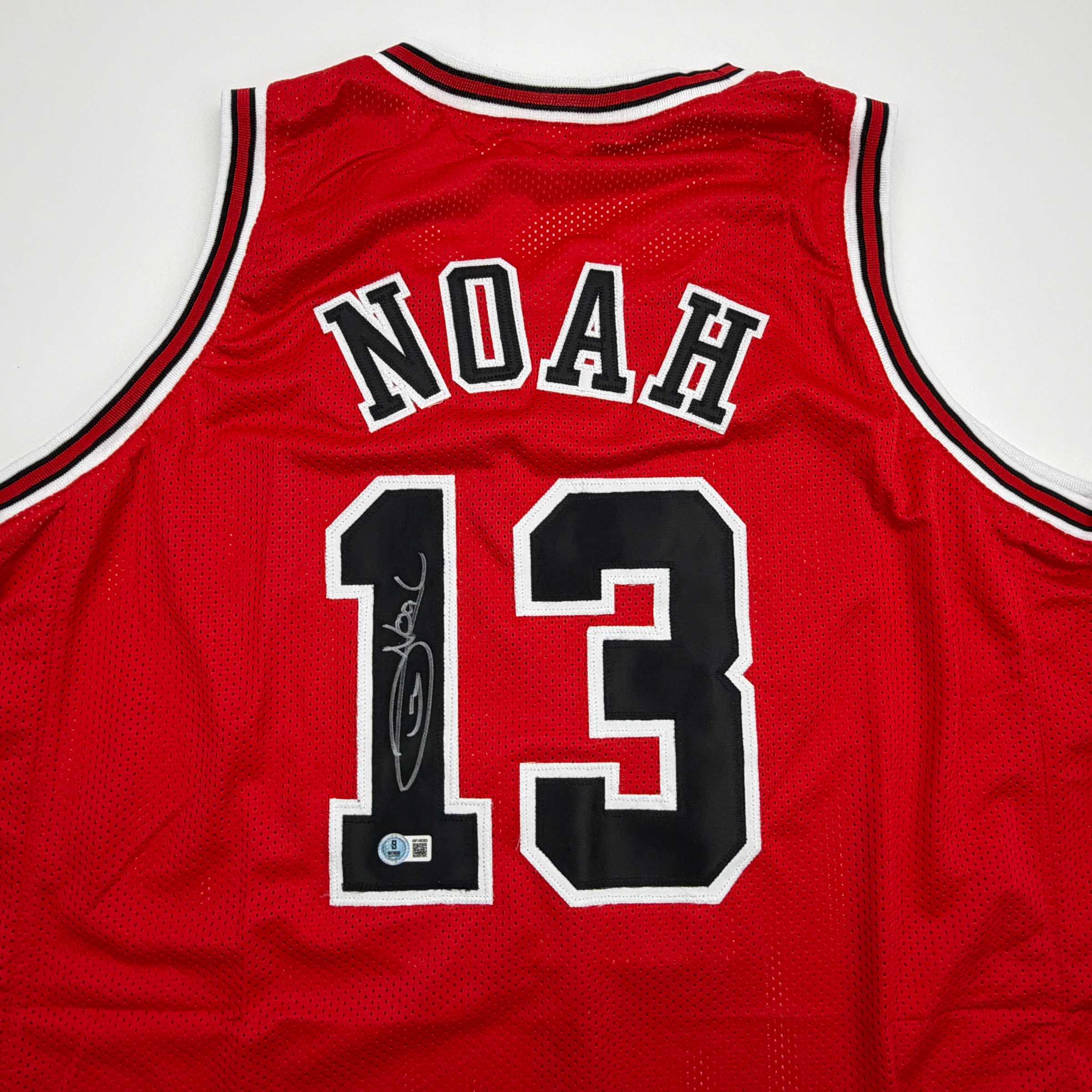 Autographed/Signed Joakim Noah Chicago Red Basketball Jersey Beckett BAS COA - Image 2
