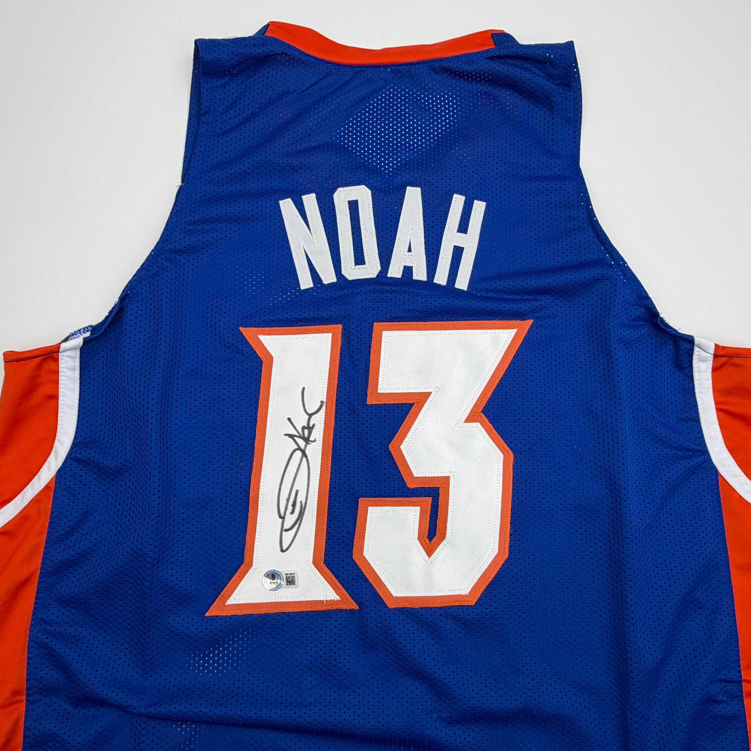 Autographed/Signed Joakim Noah Florida Blue College Basketball Jersey Beckett BAS COA - Image 2