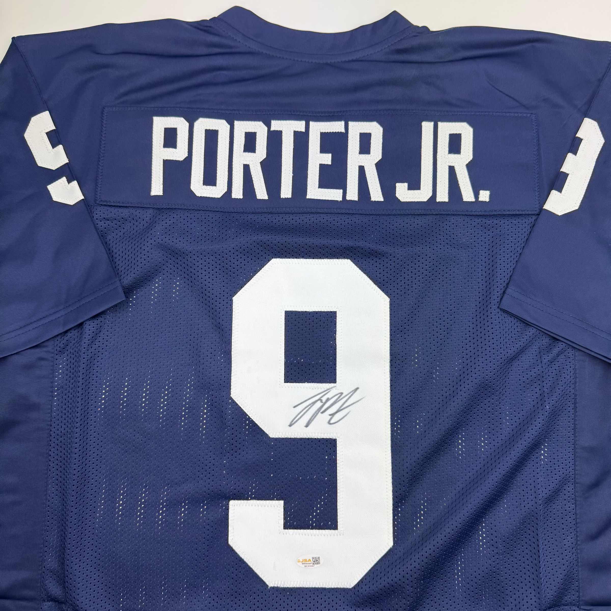 Autographed/Signed Joey Porter Jr. Penn State Blue College Football Jersey Beckett BAS COA - Image 2