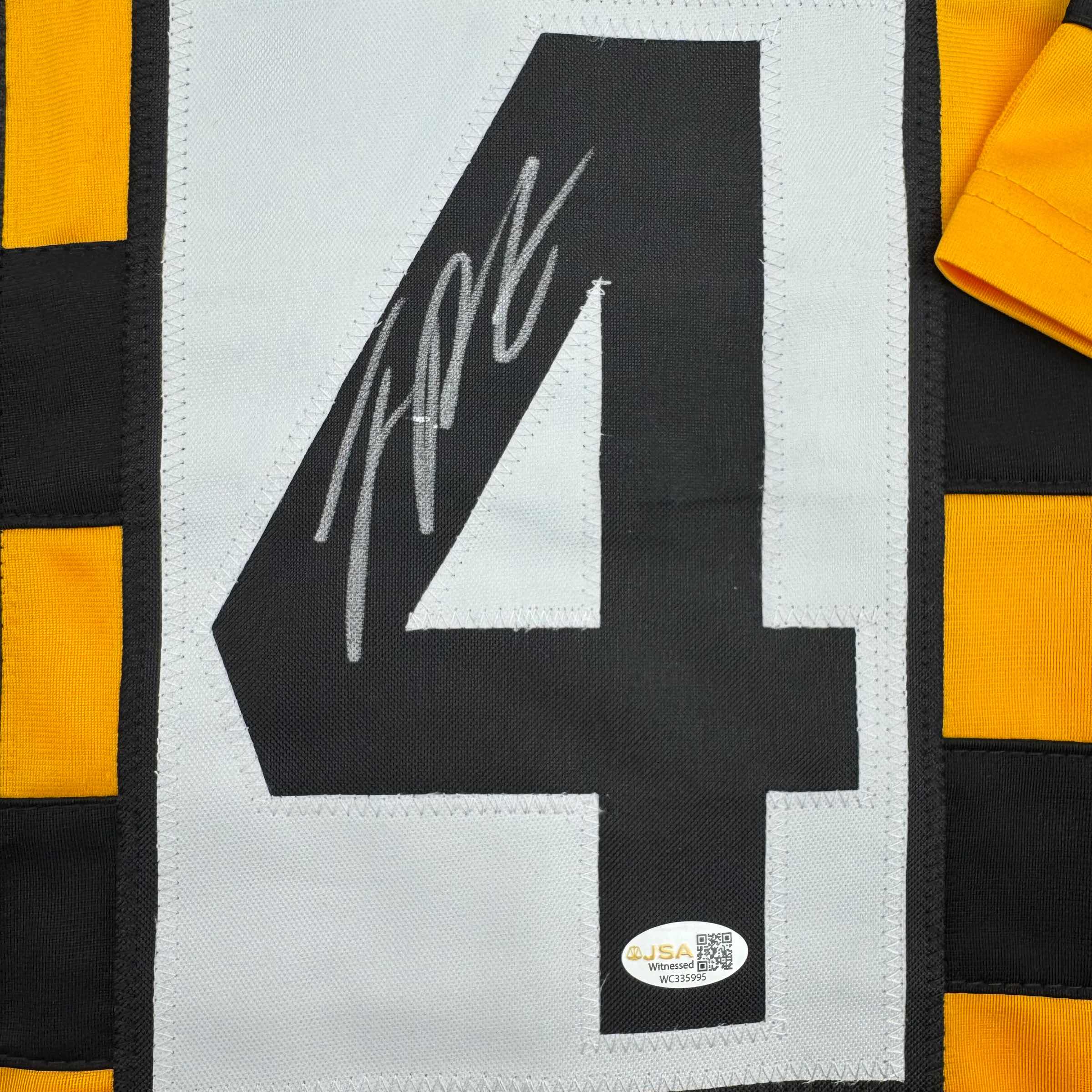 Autographed/Signed Joey Porter Jr. Pittsburgh Bumble Bee Football Jersey JSA COA - Image 3