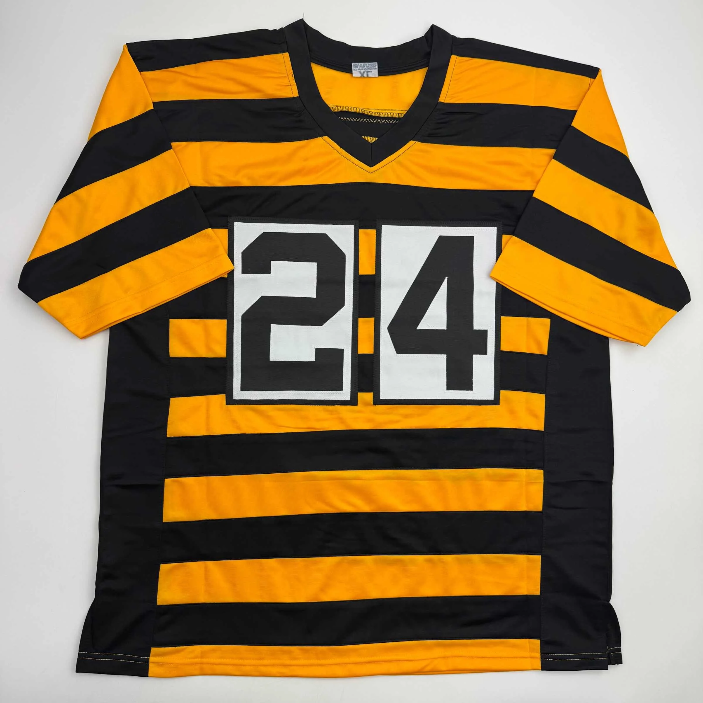 Autographed/Signed Joey Porter Jr. Pittsburgh Bumble Bee Football Jersey JSA COA - Image 4