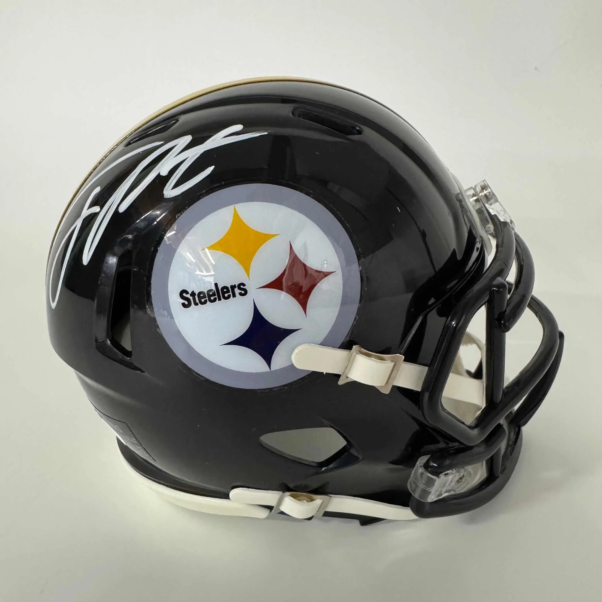 Autographed/Signed Joey Porter Jr. Pittsburgh Steelers Mini Football Helmet JSA COA