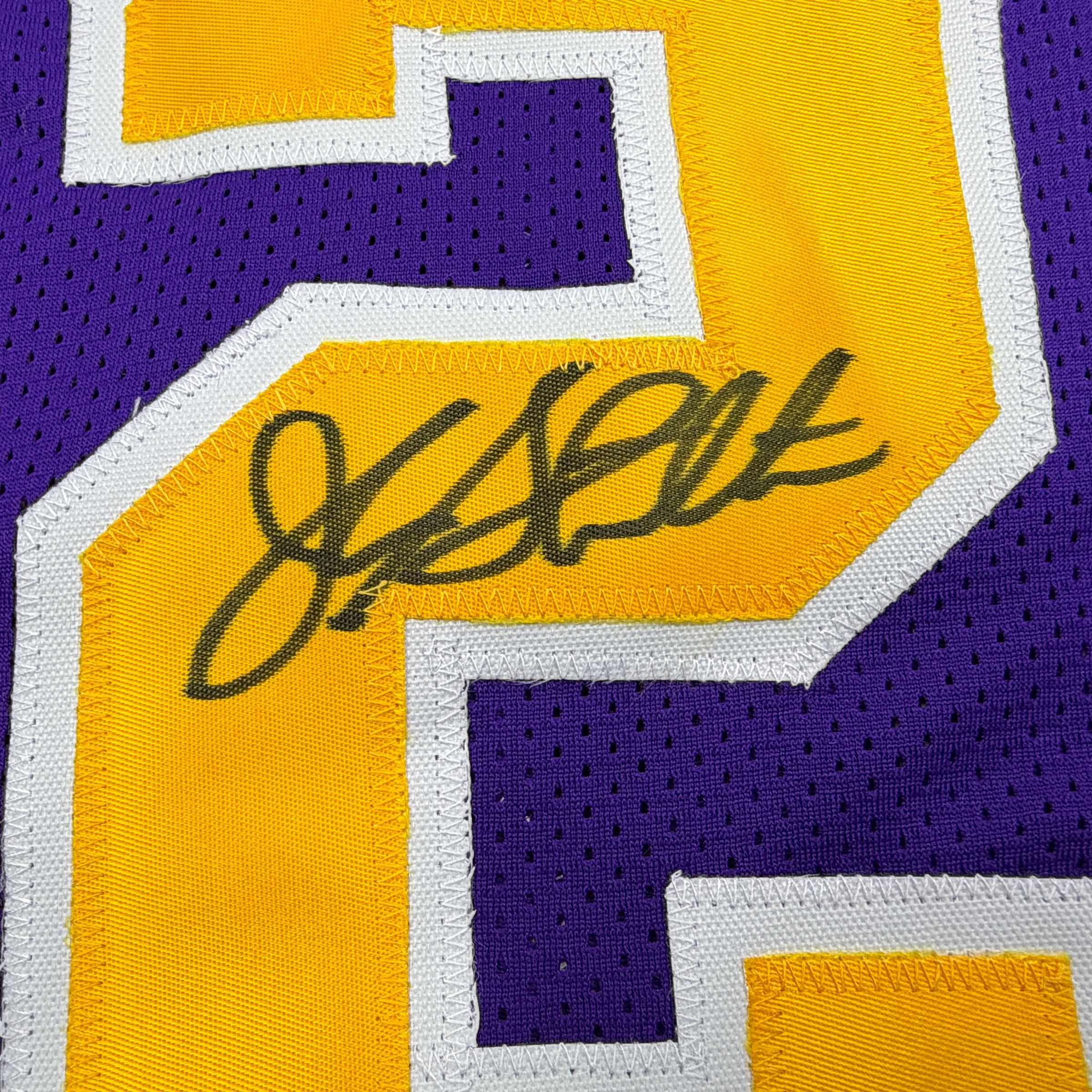 Autographed/Signed John Stockton Utah Purple Basketball Jersey Beckett BAS COA - Image 3
