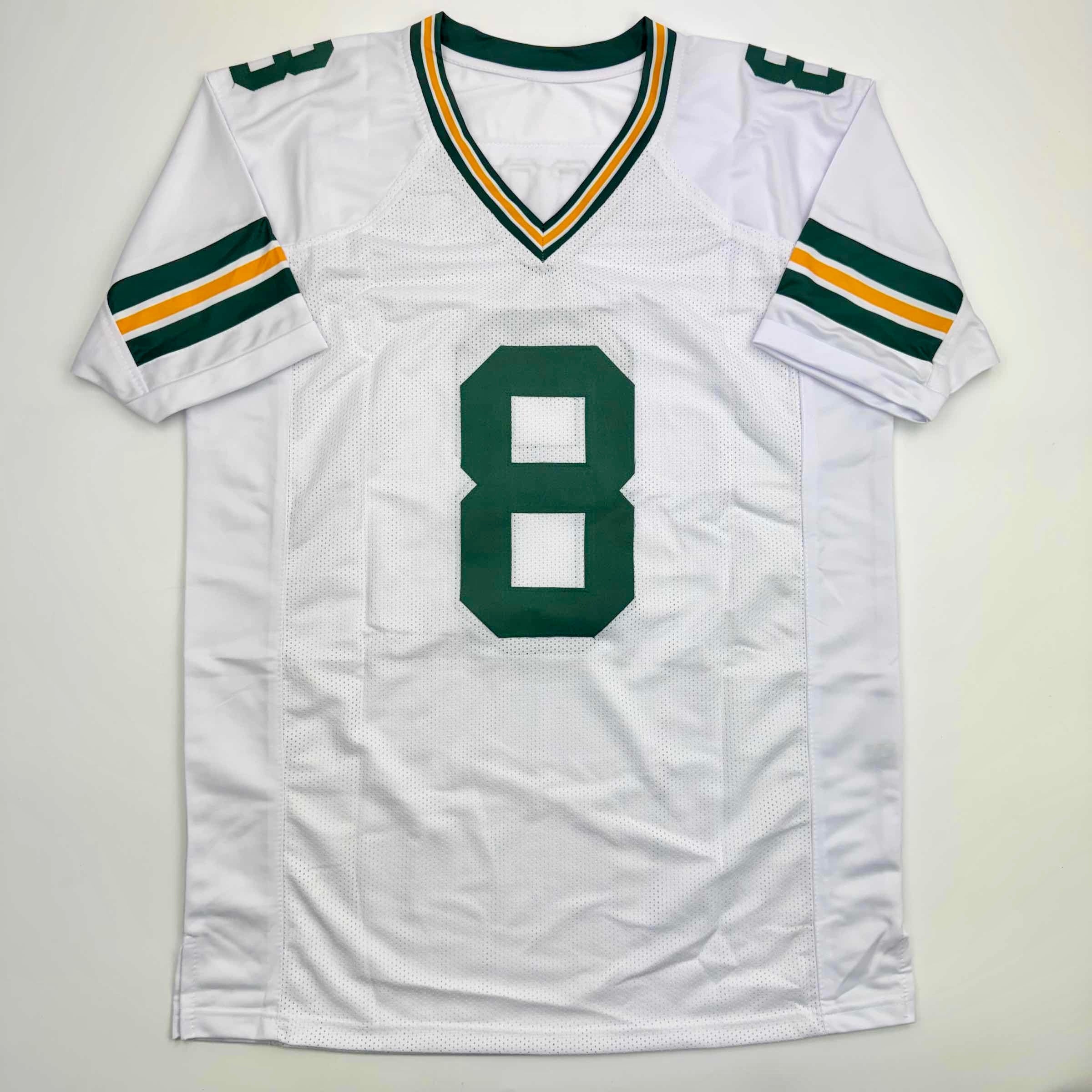 Autographed/Signed Josh Jacobs Green Bay White Football Jersey Beckett BAS COA - Image 4