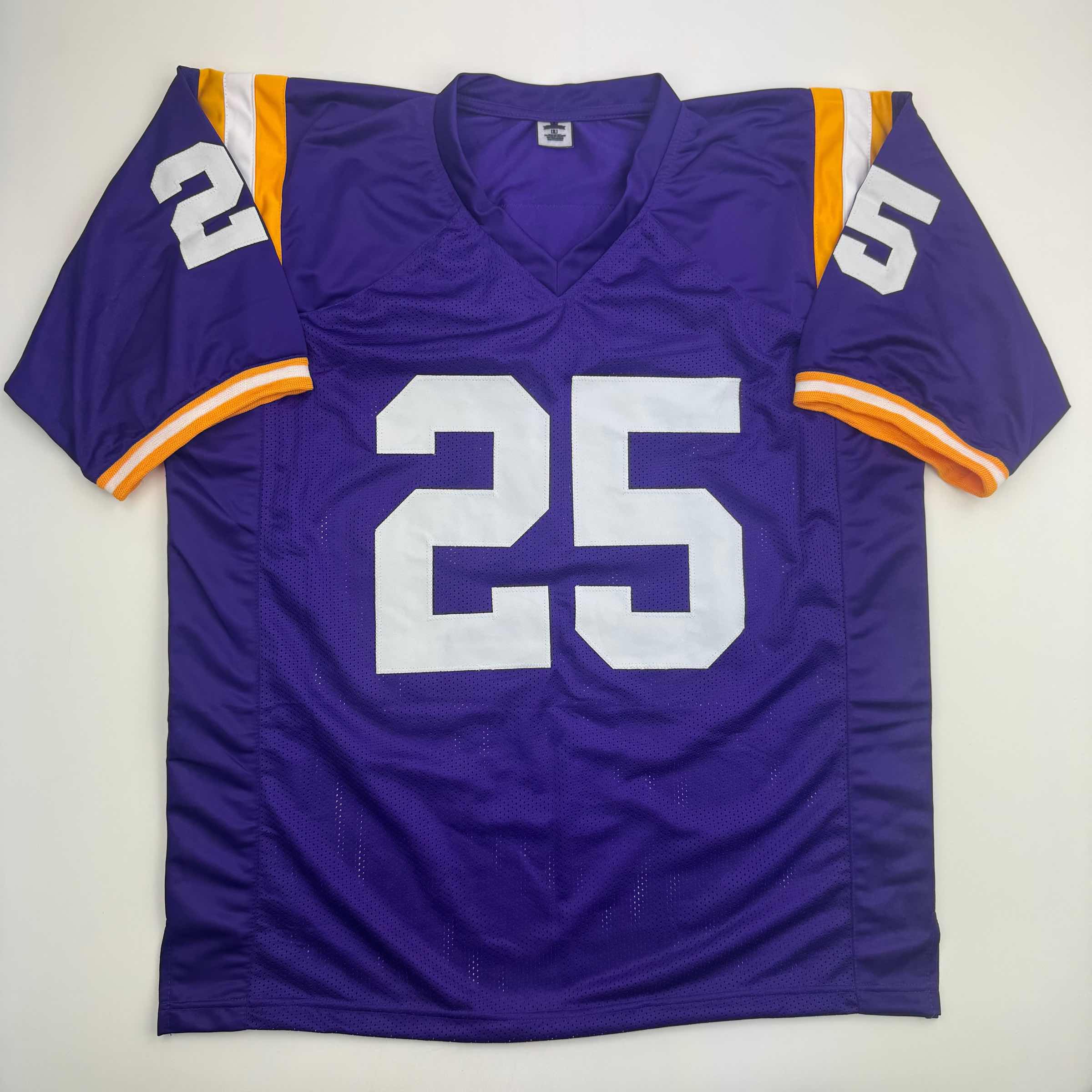Autographed/Signed Justin Vincent LSU Purple College Football Jersey Beckett BAS COA - Image 4