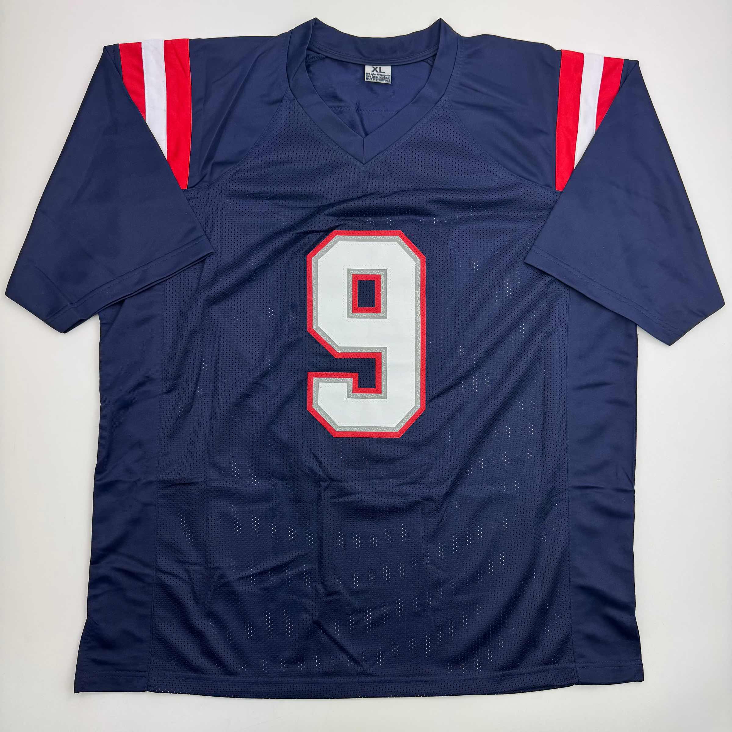 Autographed/Signed Kayshon Boutte New England Blue Football Jersey Beckett BAS COA - Image 4