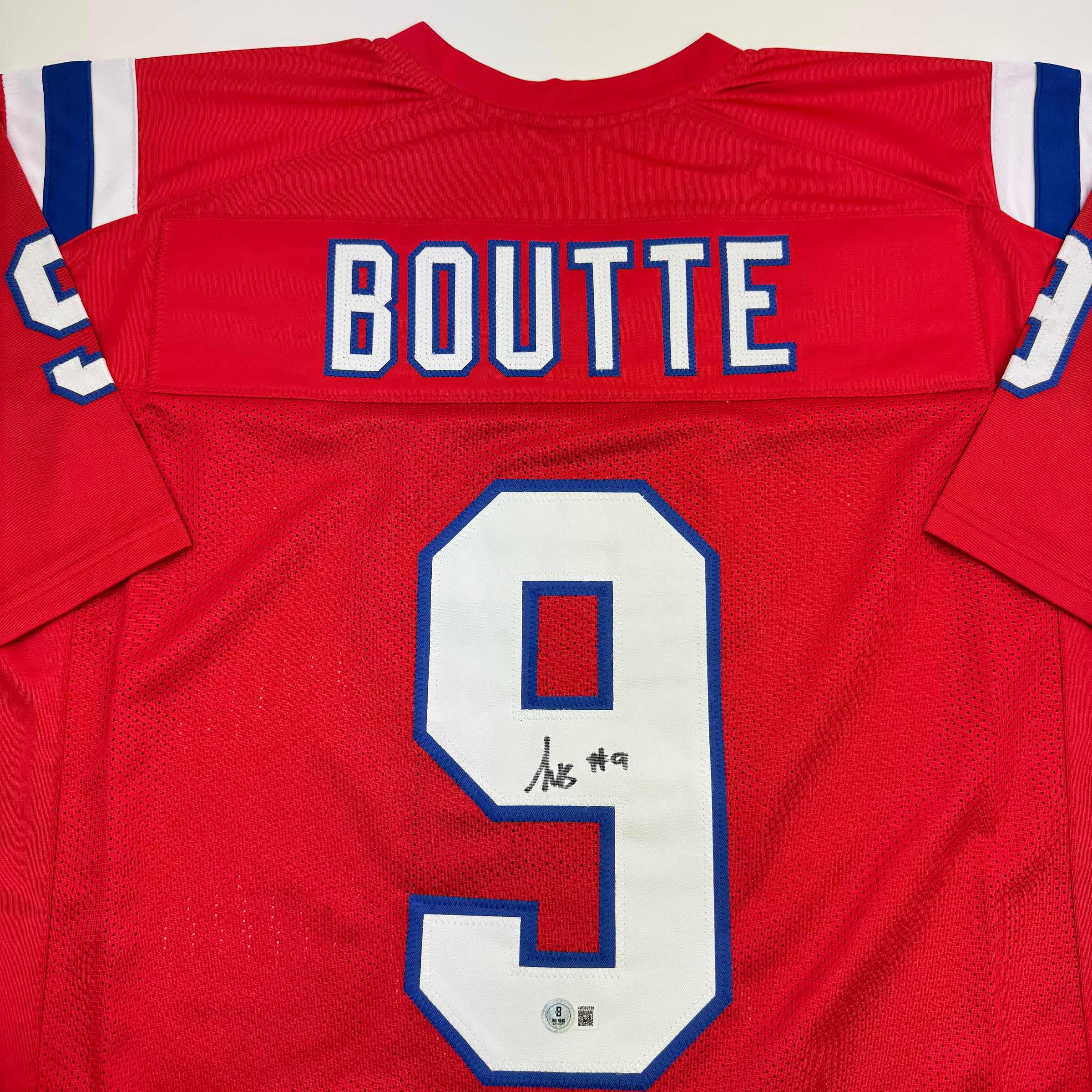 Autographed/Signed Kayshon Boutte New England Red Football Jersey Beckett BAS COA - Image 2