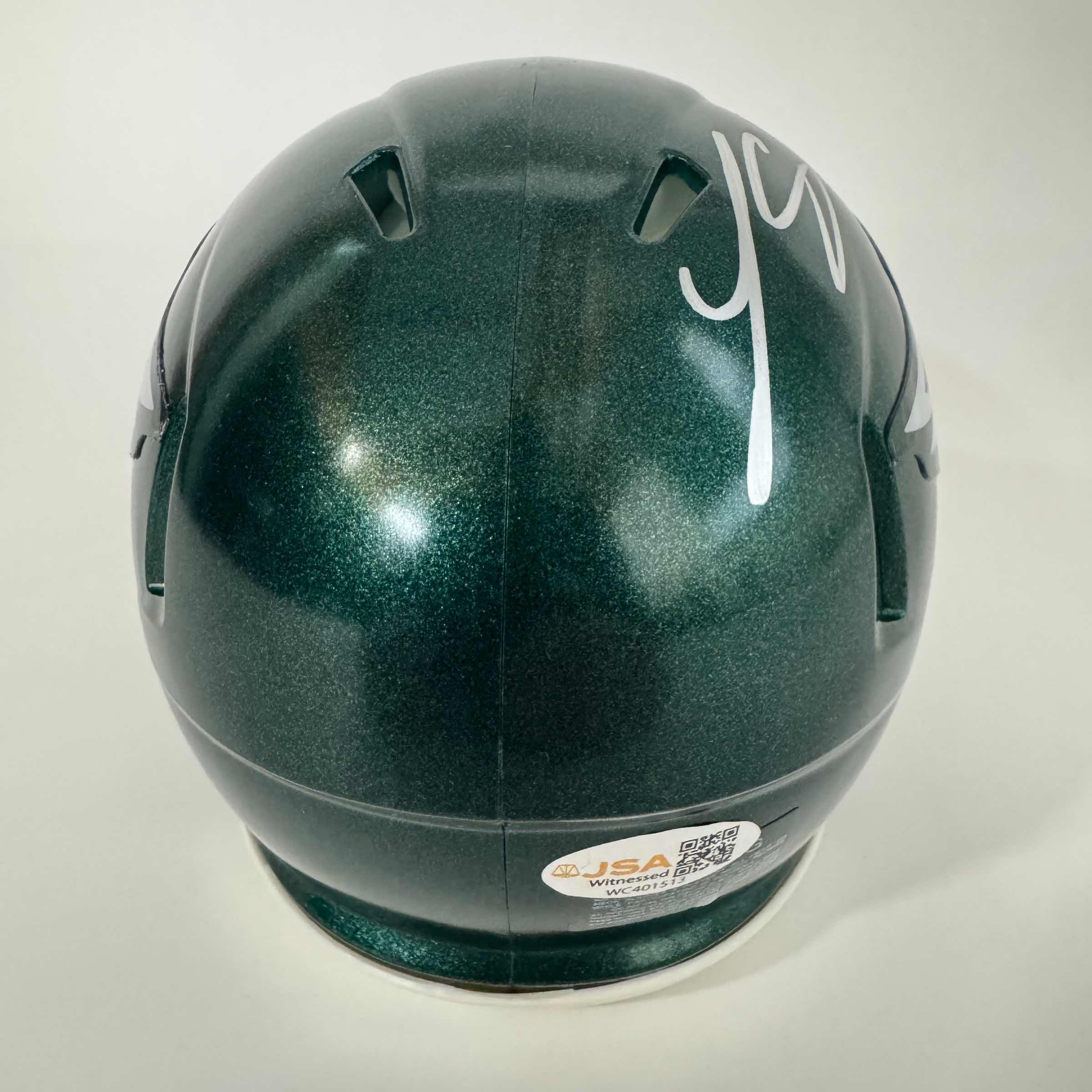 Autographed/Signed LeSean McCoy Philadelphia Eagles Mini Football Helmet JSA COA - Image 3