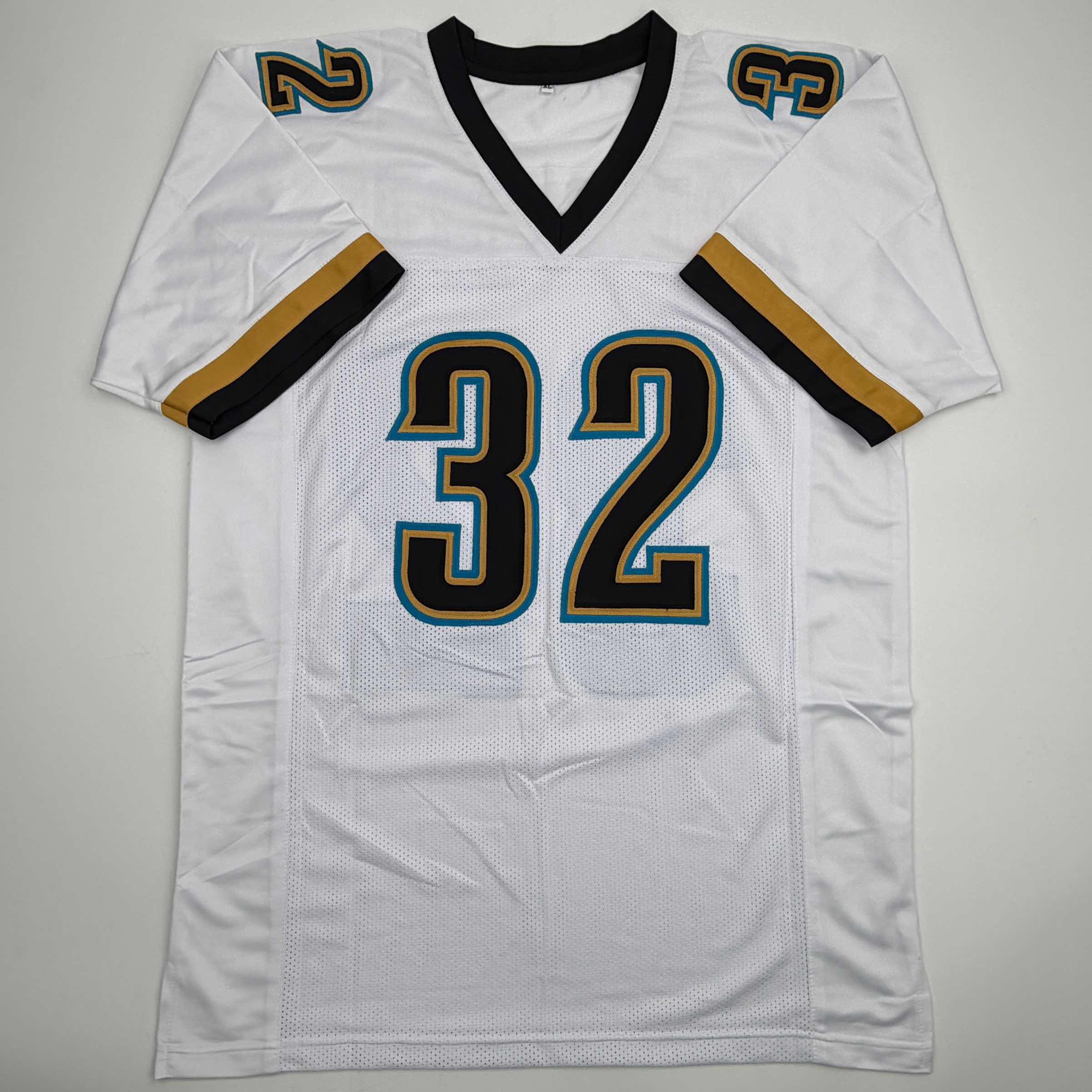 Autographed/Signed Maurice Jones-Drew Jacksonville White Football Jersey Beckett BAS COA - Image 4