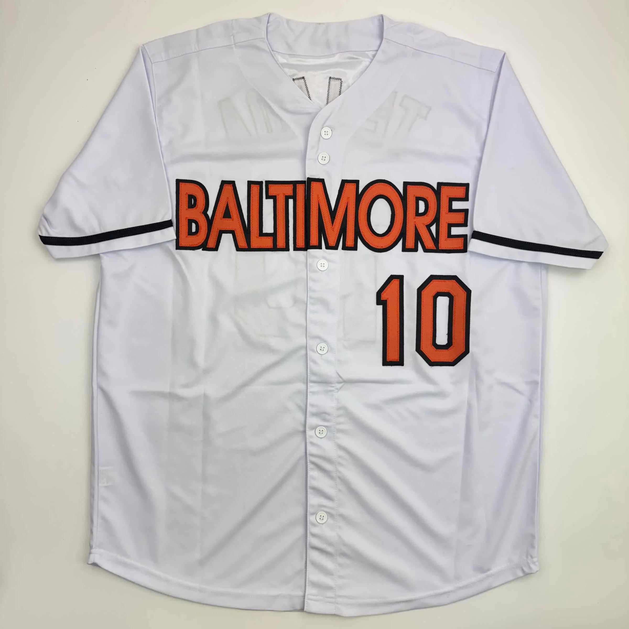 Autographed/Signed Miguel Tejada Baltimore White Baseball Jersey Beckett BAS COA - Image 4
