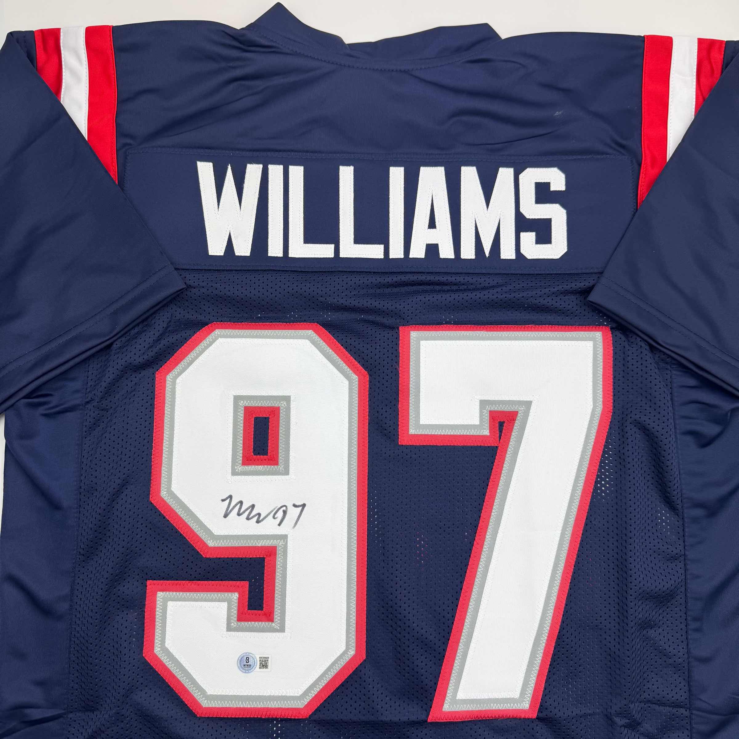 Autographed/Signed Milton Williams New England Blue Football Jersey Beckett BAS COA - Image 2