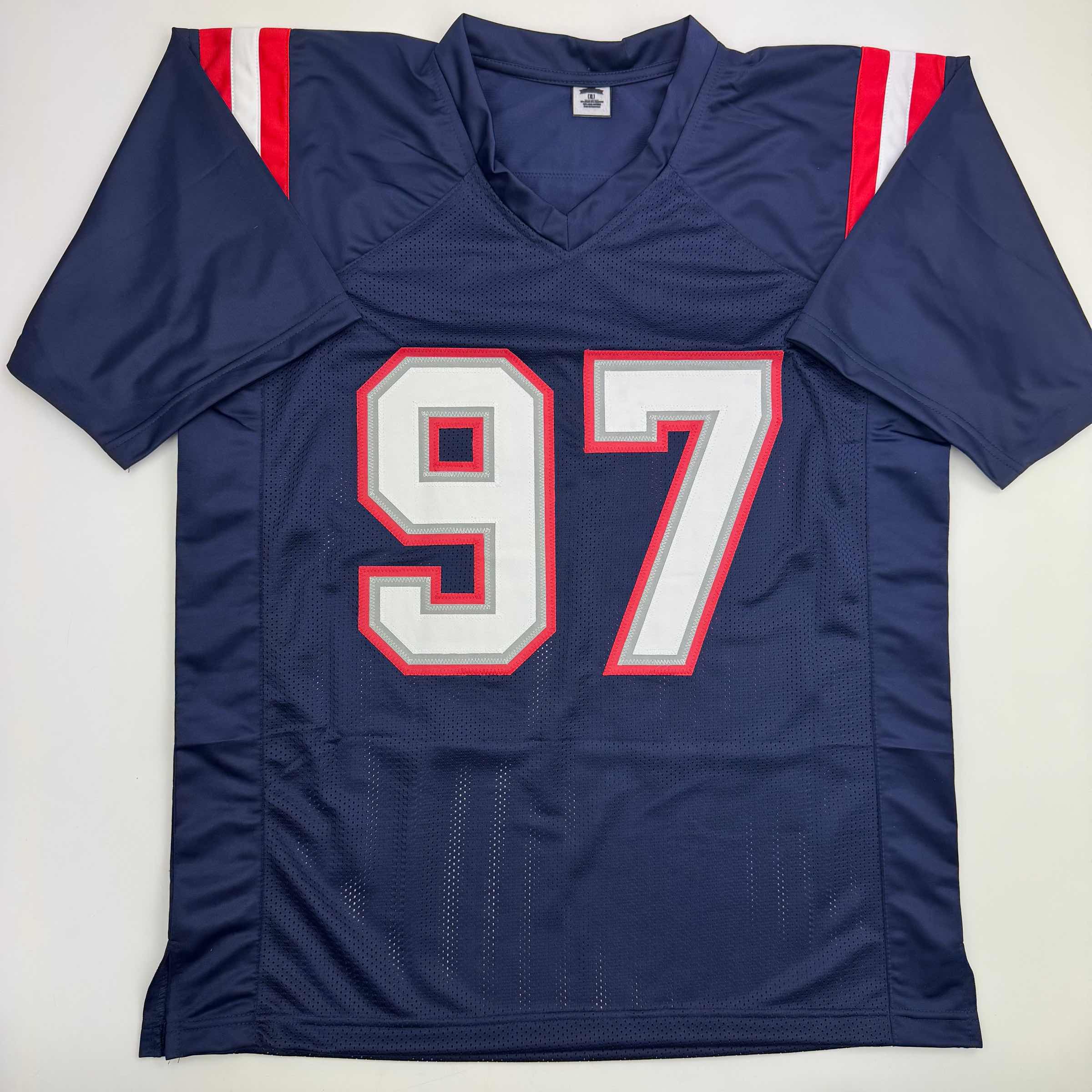 Autographed/Signed Milton Williams New England Blue Football Jersey Beckett BAS COA - Image 4