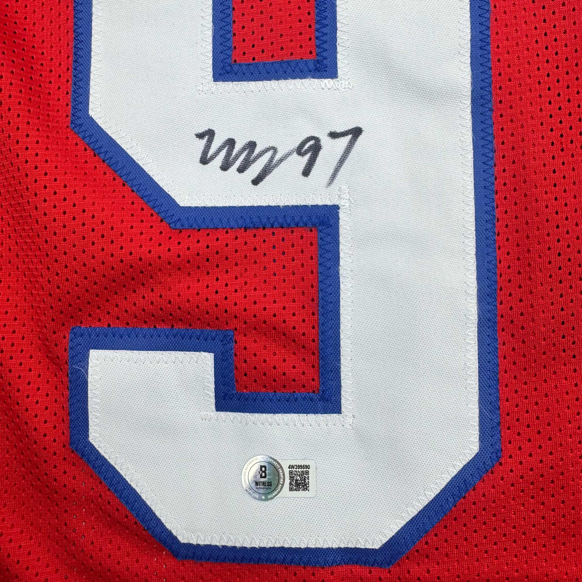 Autographed/Signed Milton Williams New England Red Football Jersey Beckett BAS COA - Image 3