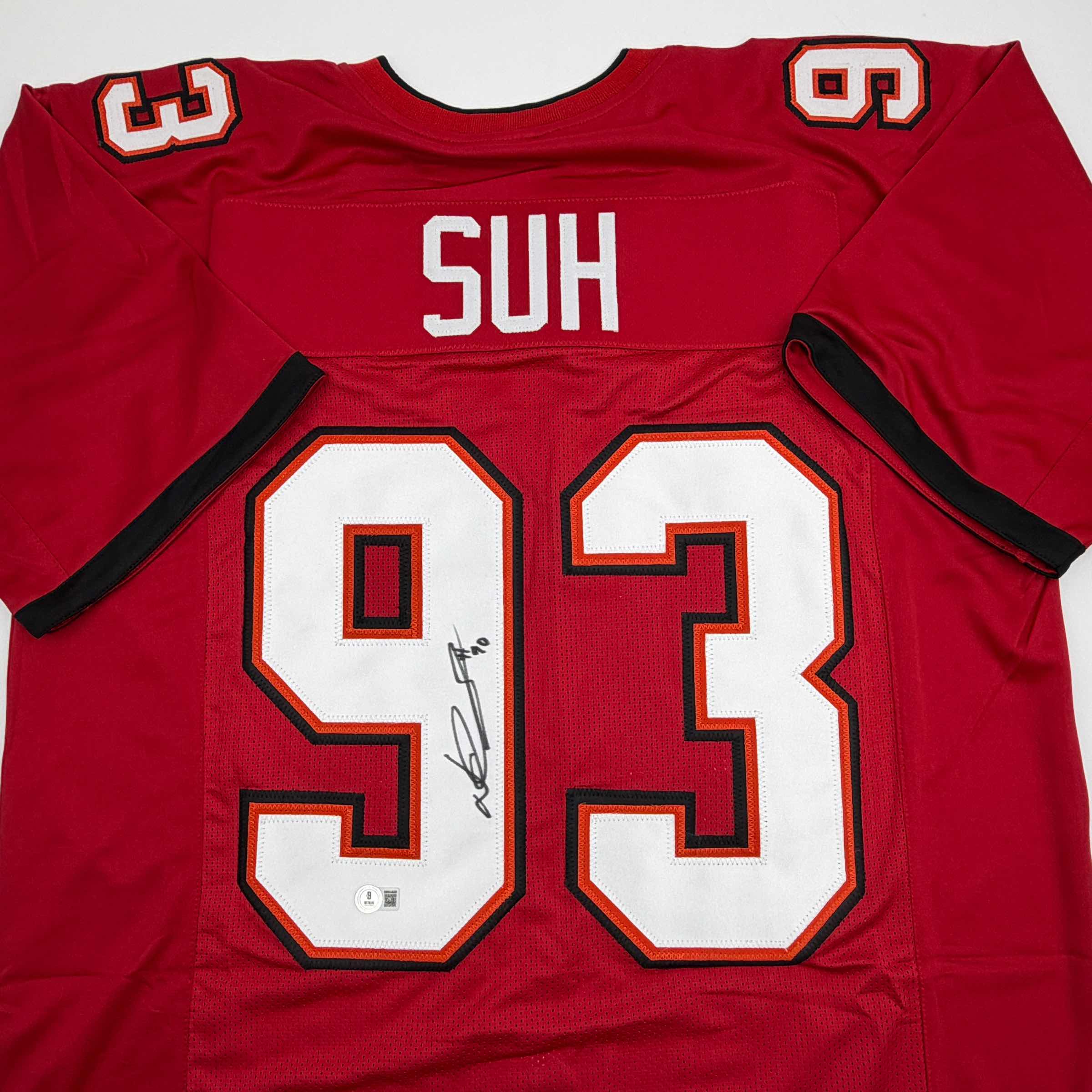 Autographed/Signed Ndamukong Suh Tampa Bay Red Football Jersey Beckett BAS COA - Image 2