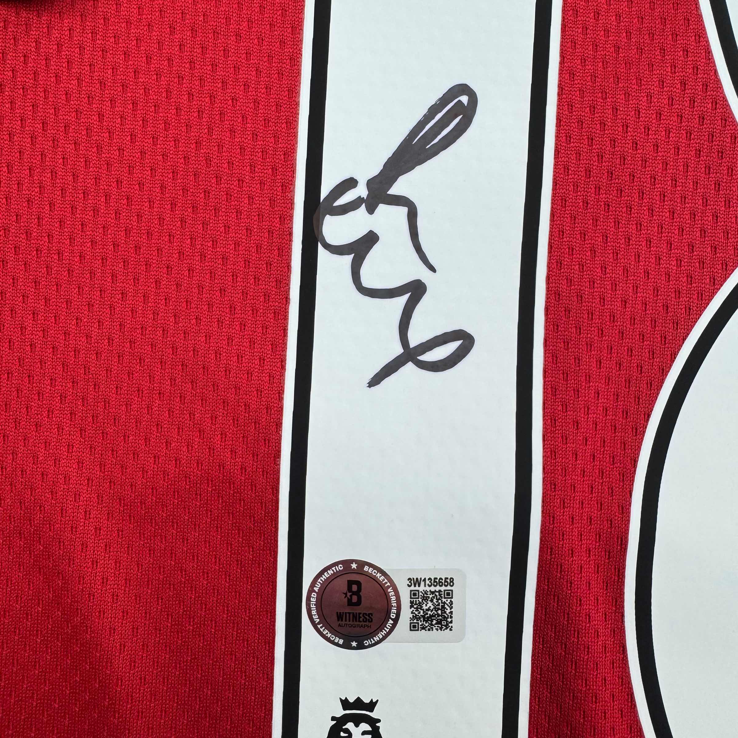 Autographed/Signed Paul Scholes Manchester United Red Soccer Jersey Beckett BAS COA - Image 3