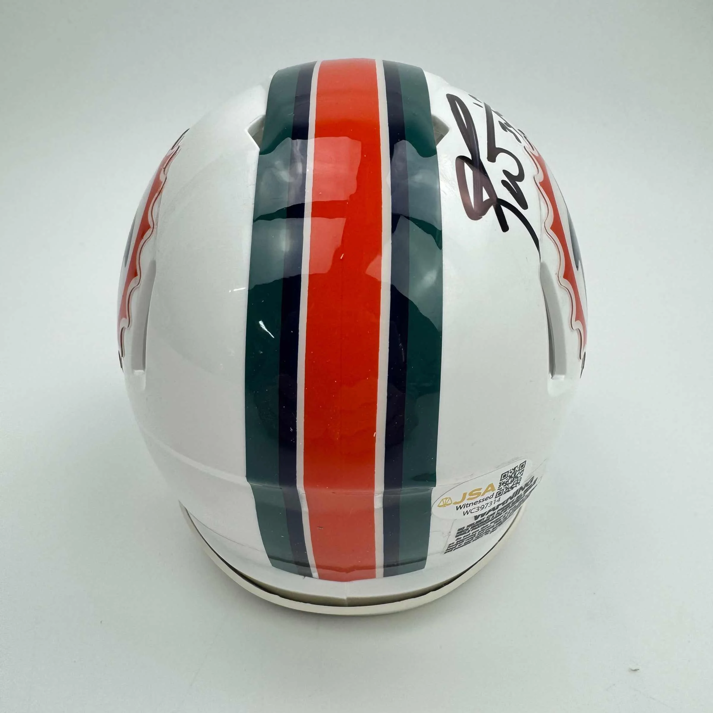 Autographed/Signed Ricky Williams Miami Dolphins Mini Football Helmet JSA COA - Image 2