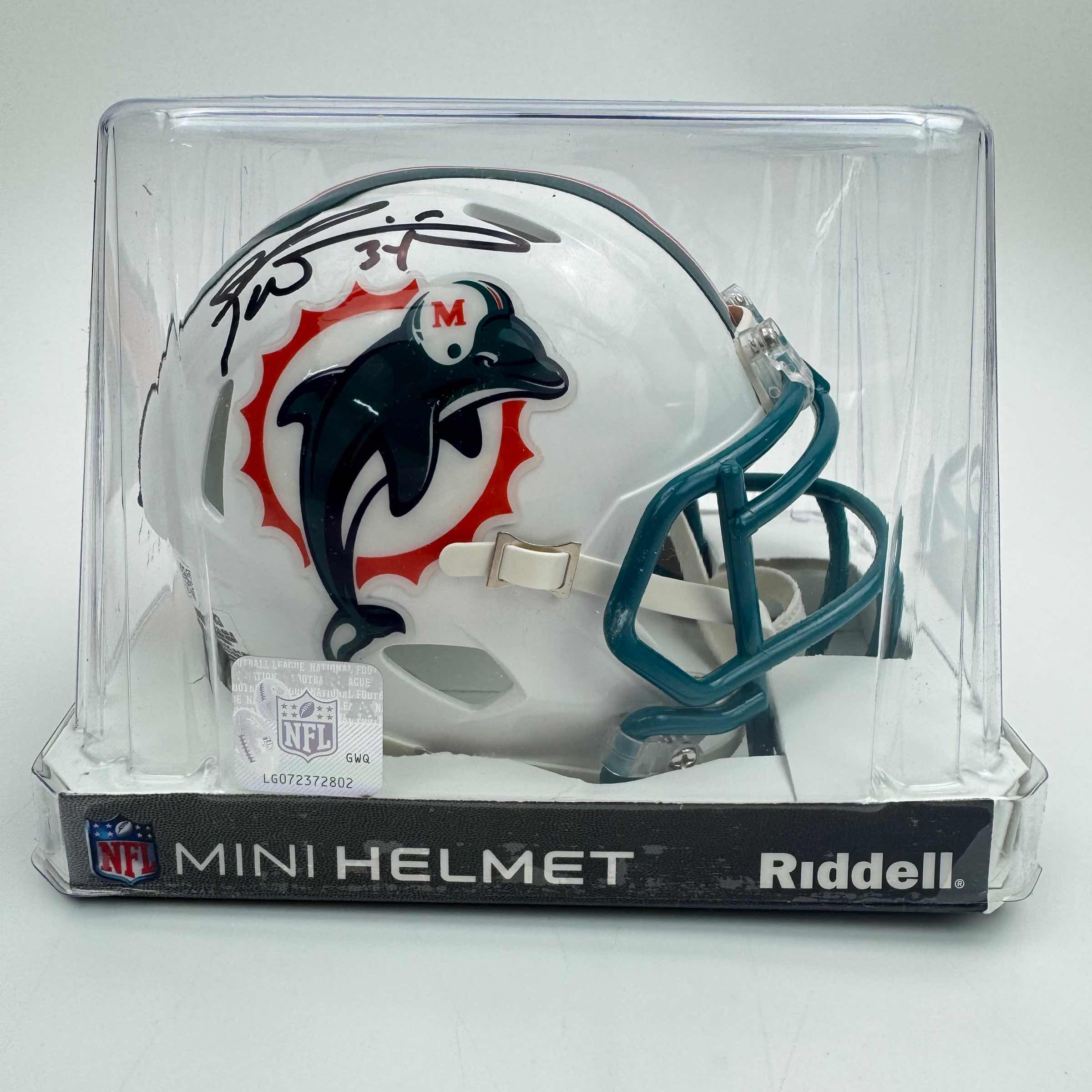 Autographed/Signed Ricky Williams Miami Dolphins Mini Football Helmet JSA COA - Image 4