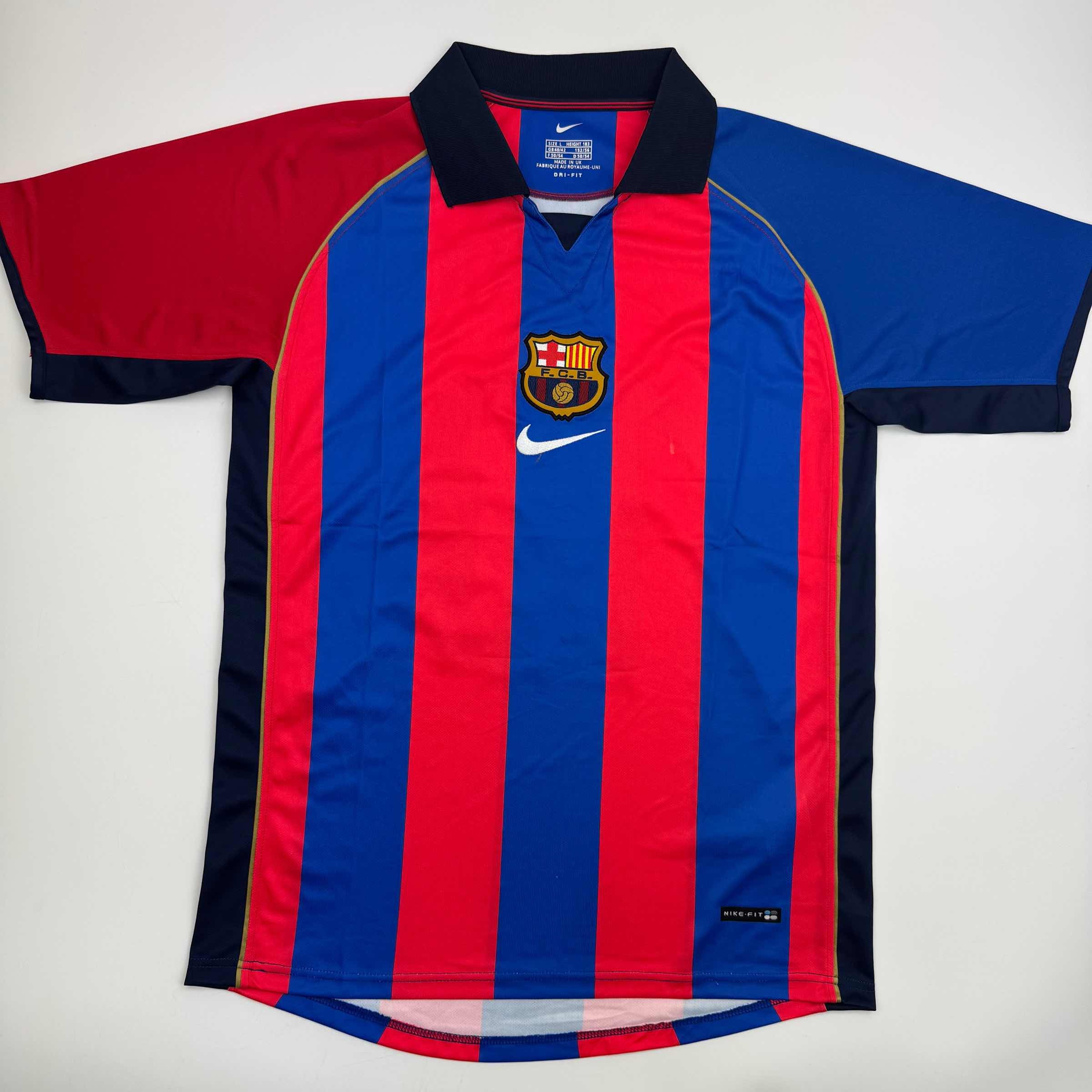 Autographed/Signed Rivaldo Ferreira FC Barcelona Blue Soccer Jersey Beckett BAS COA - Image 4