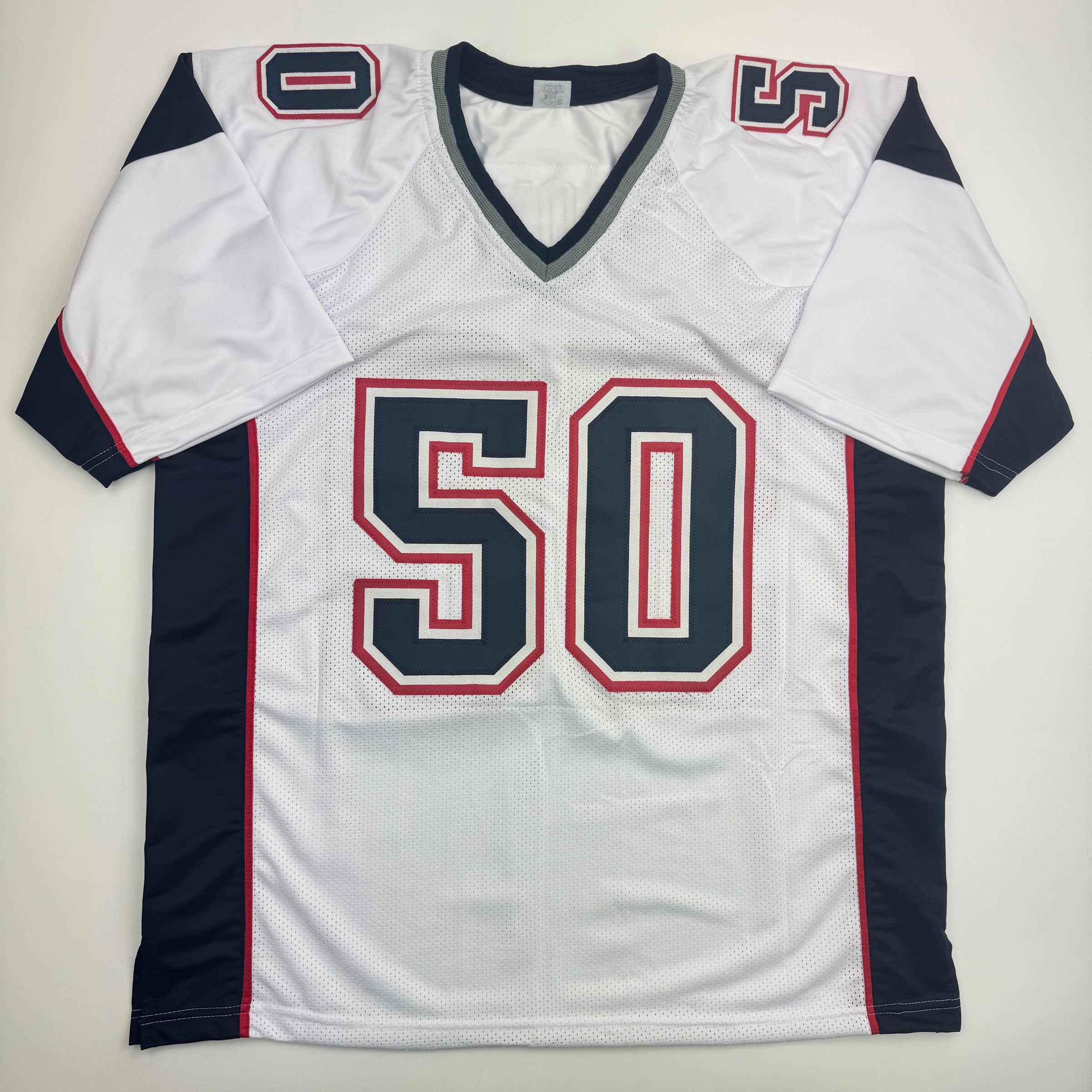 Autographed/Signed Rob Ninkovich "2x SB Champ" New England White Football Jersey Beckett BAS COA - Image 4