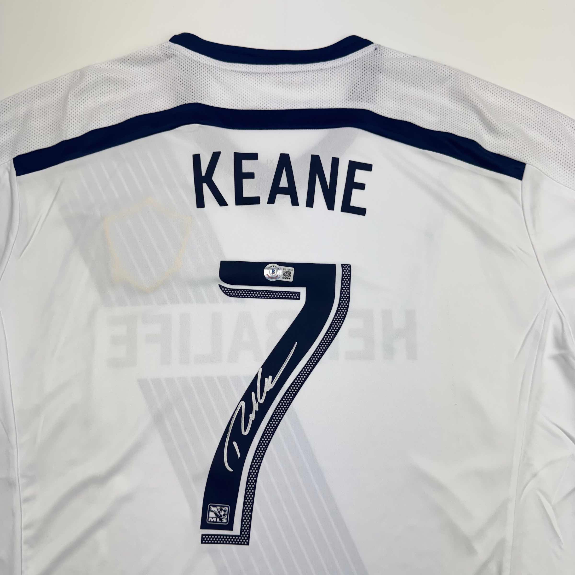 Autographed/Signed Robbie Keane LA Galaxy White Soccer Jersey Beckett BAS COA - Image 2