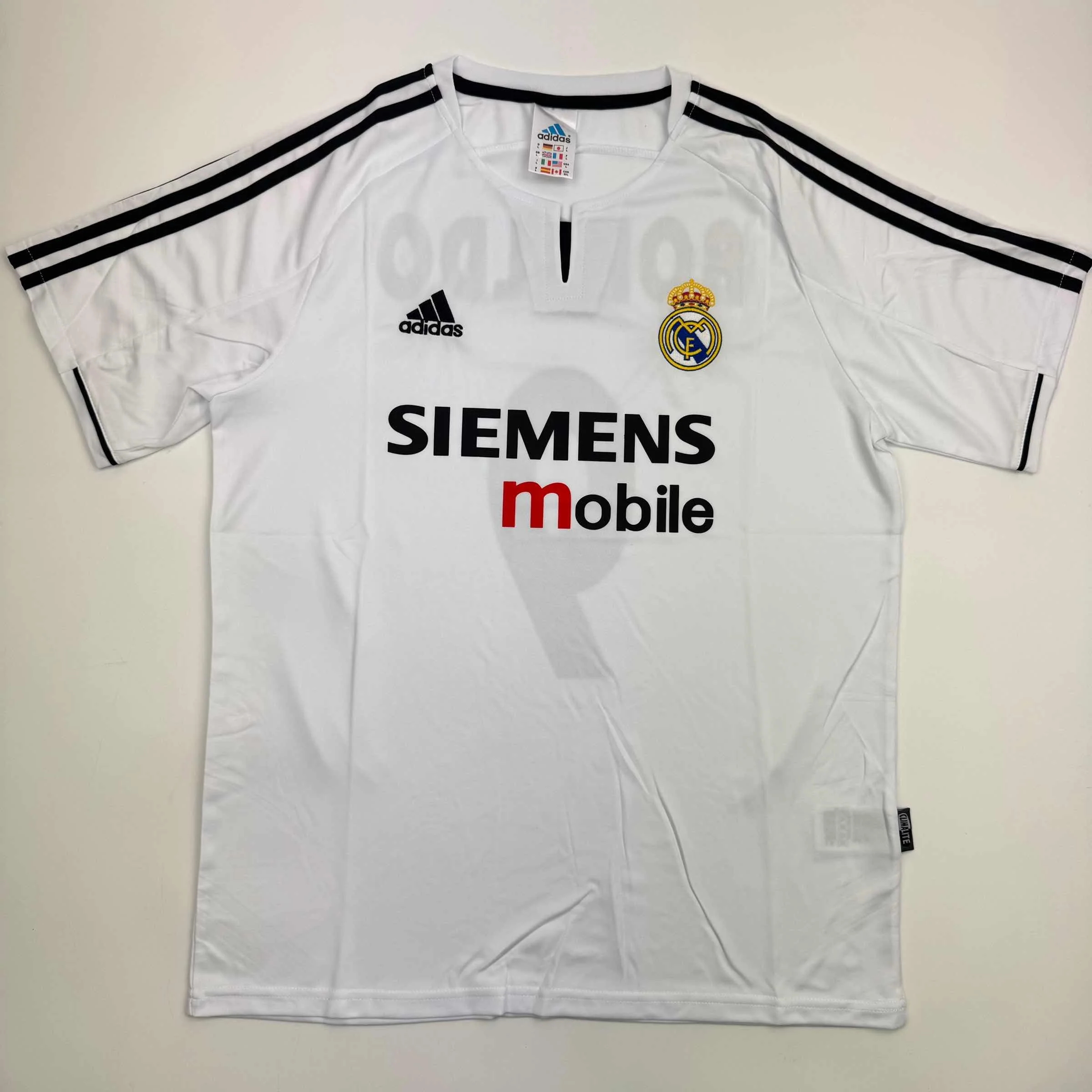 Autographed/Signed Ronaldo Nazario Real Madrid White Soccer Jersey Beckett BAS COA - Image 4