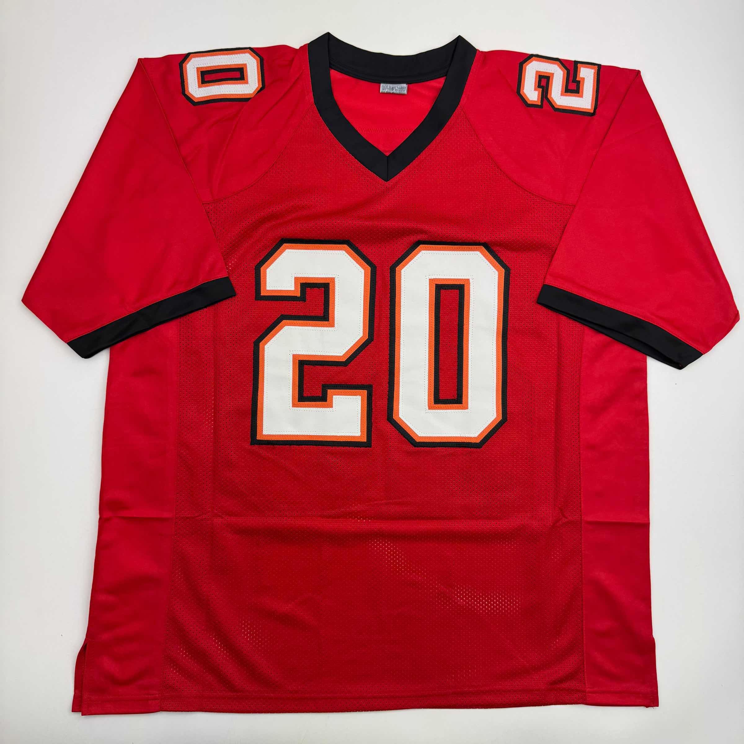 Autographed/Signed Ronde Barber HOF 23 Tampa Bay Red Football Jersey Beckett BAS COA - Image 4