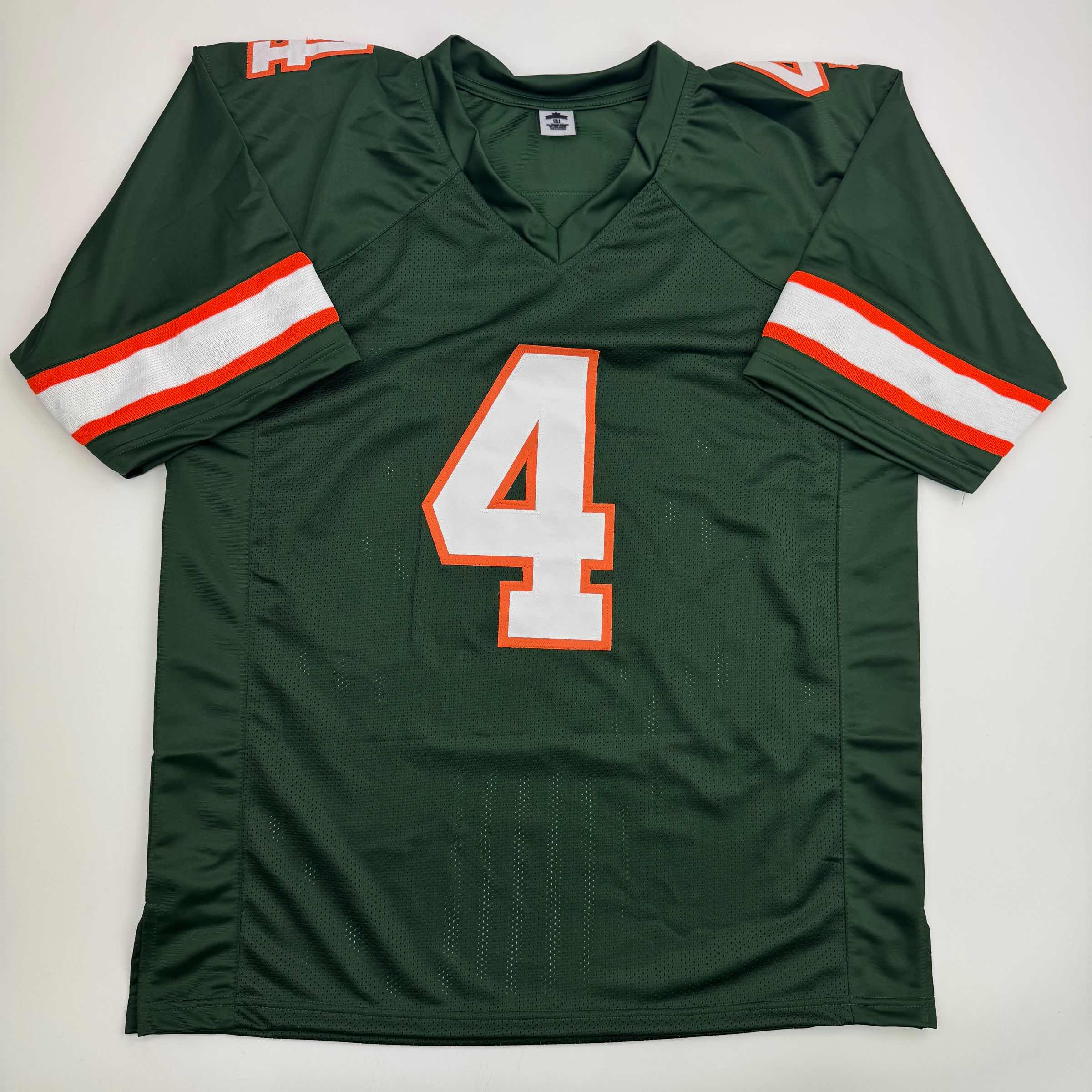 Autographed/Signed Rueben Bain Jr. Miami Green College Football Jersey Beckett BAS COA - Image 4