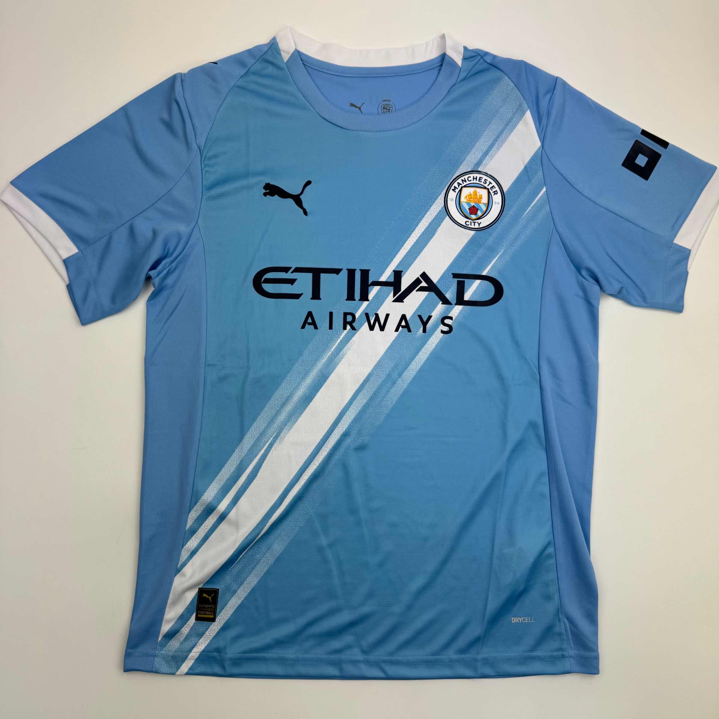 Autographed/Signed Savinho Manchester City Blue Soccer Futbol Jersey Beckett BAS COA - Image 4