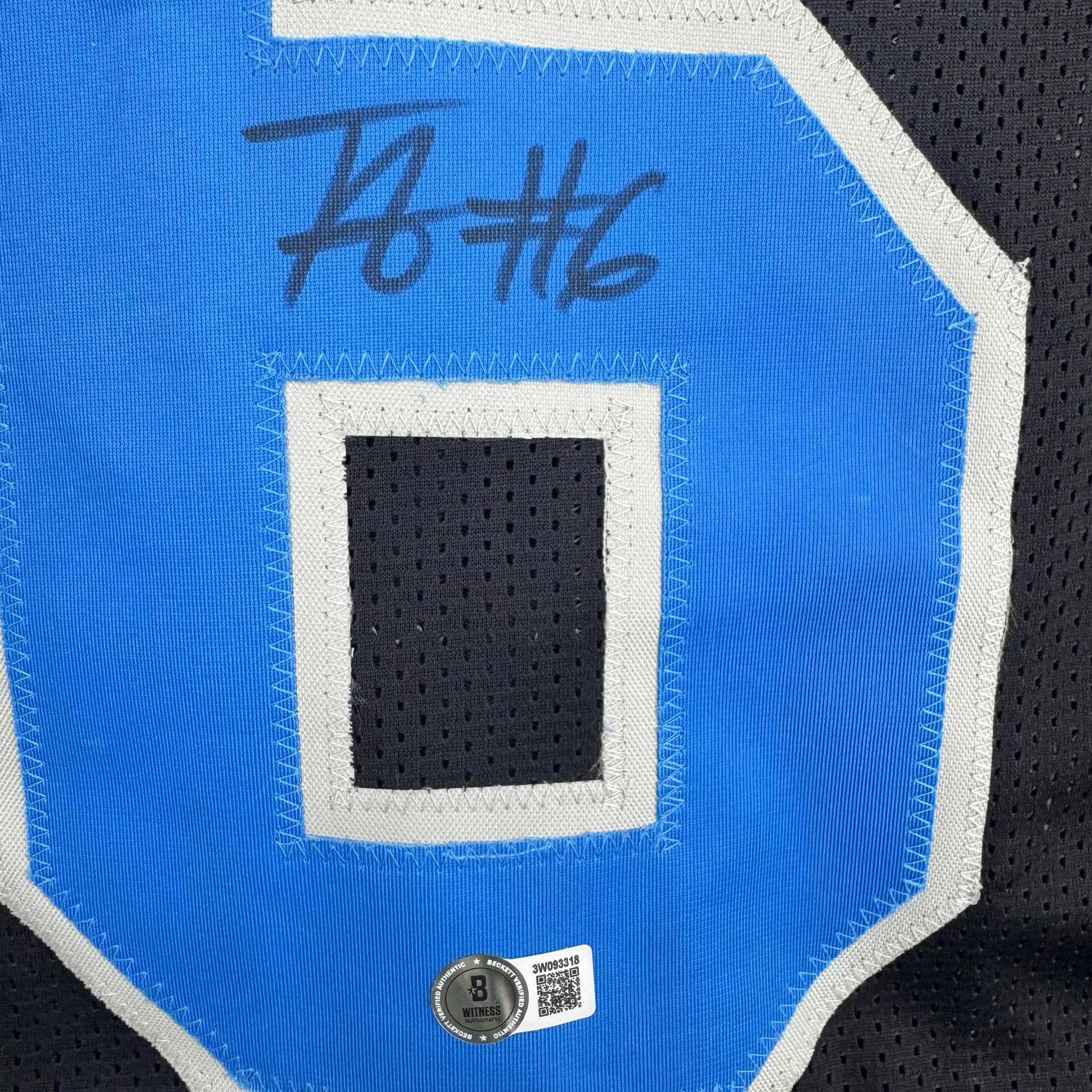 Autographed/Signed Terrion Arnold Detroit Black Football Jersey Beckett BAS COA - Image 3