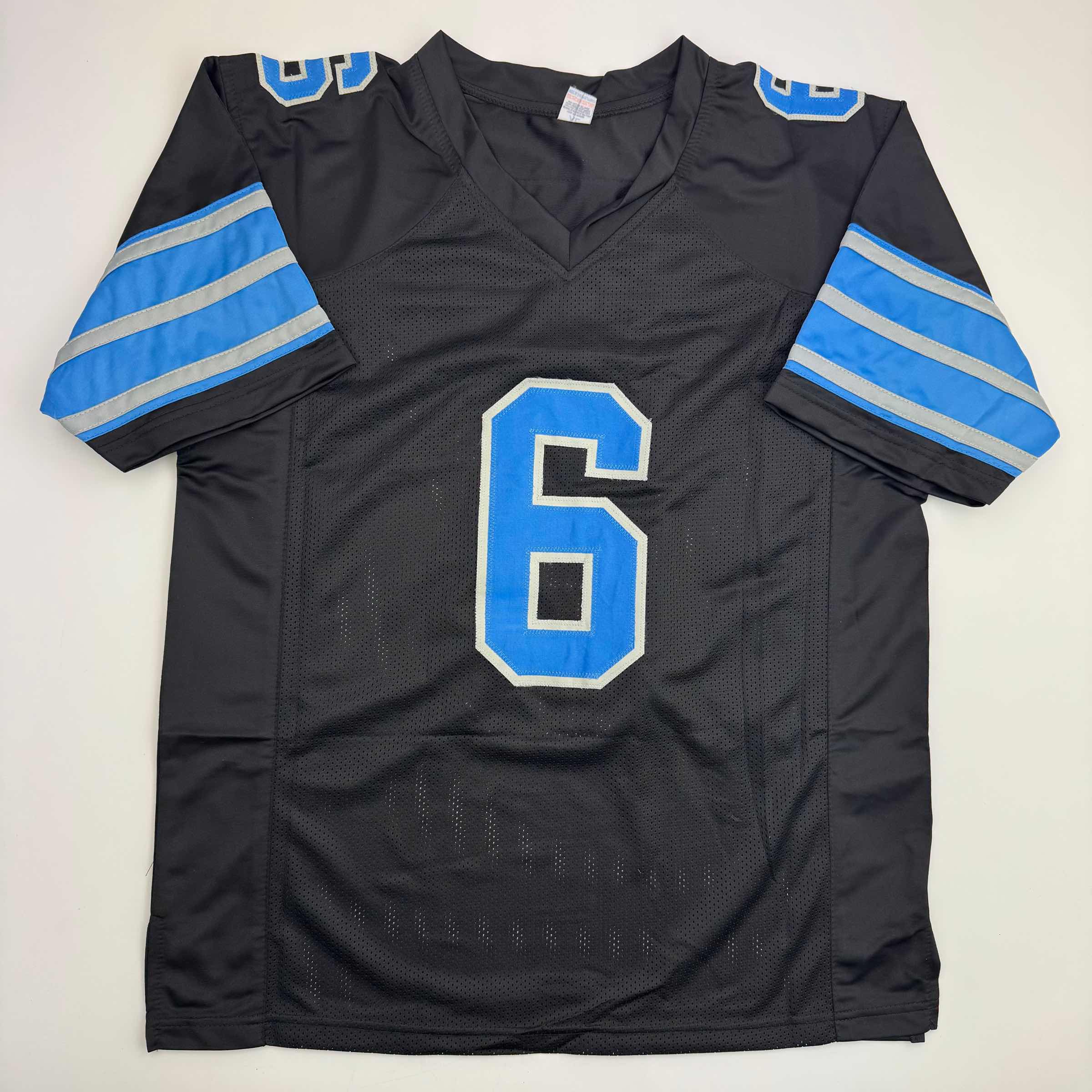 Autographed/Signed Terrion Arnold Detroit Black Football Jersey Beckett BAS COA - Image 4