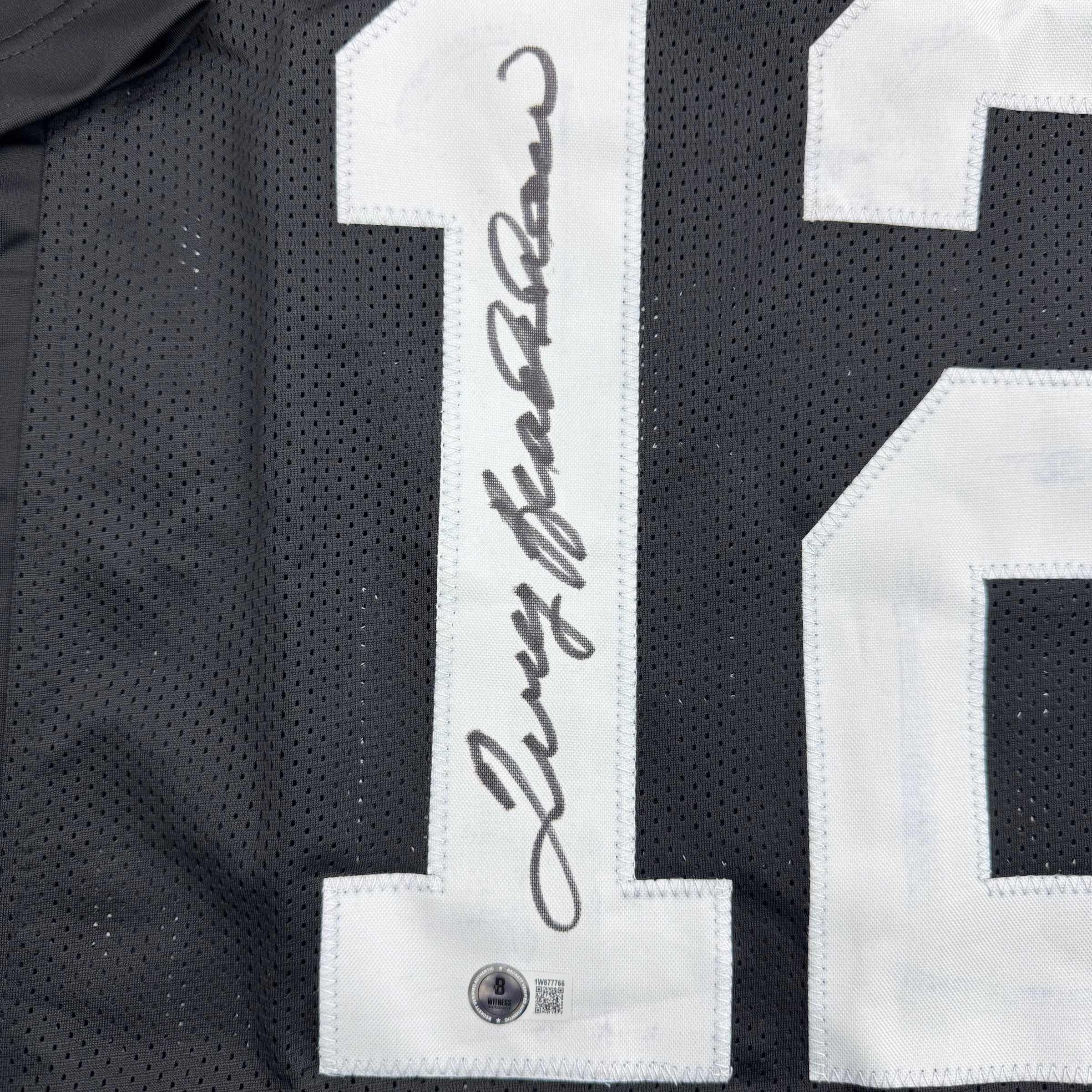 Autographed/Signed Terry Bradshaw Pittsburgh Black Football Jersey Beckett BAS COA - Image 3