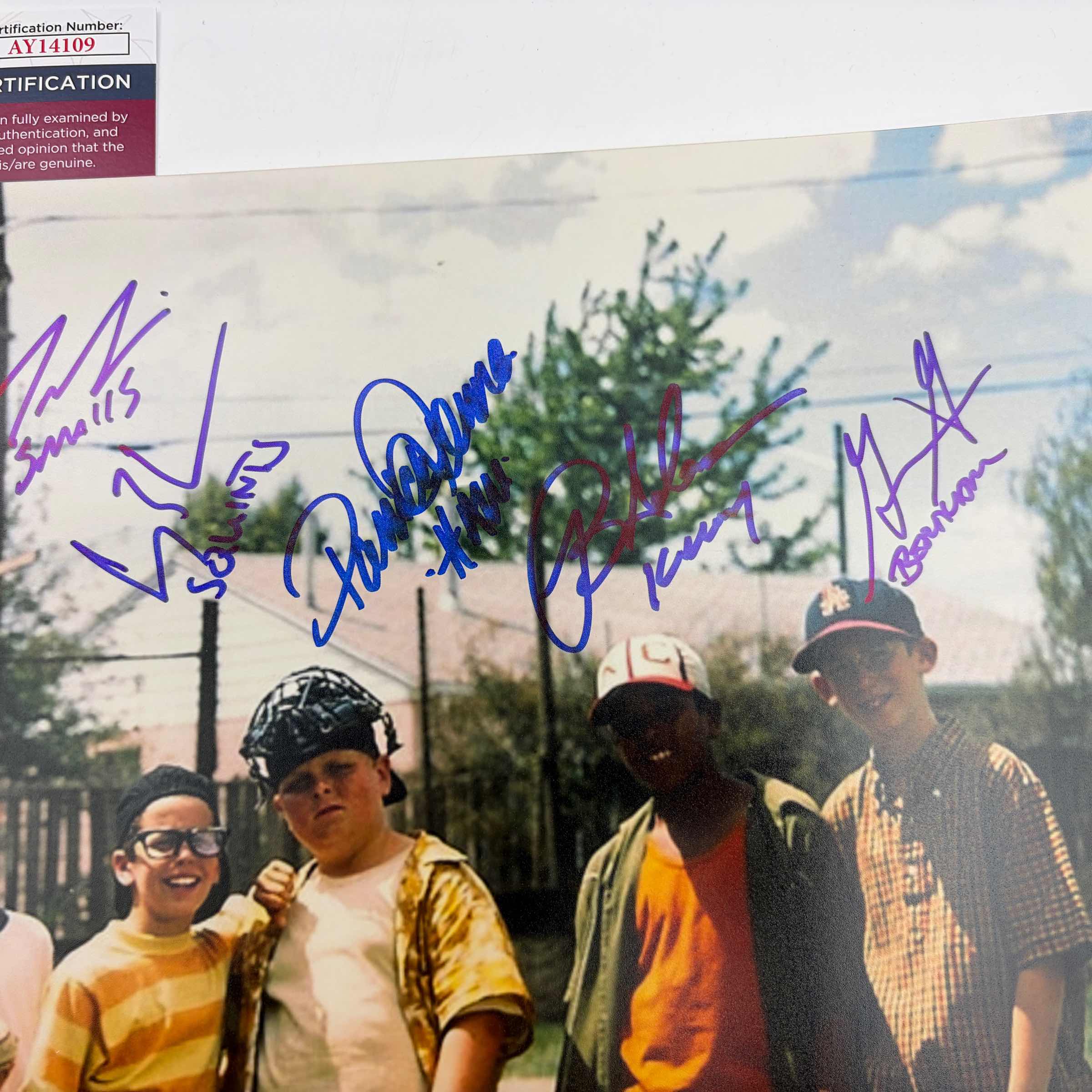 Autographed/Signed The Sandlot Movie 8x Inscribed Cast Member Sigs 16x20 Baseball Photo JSA COA - Image 3