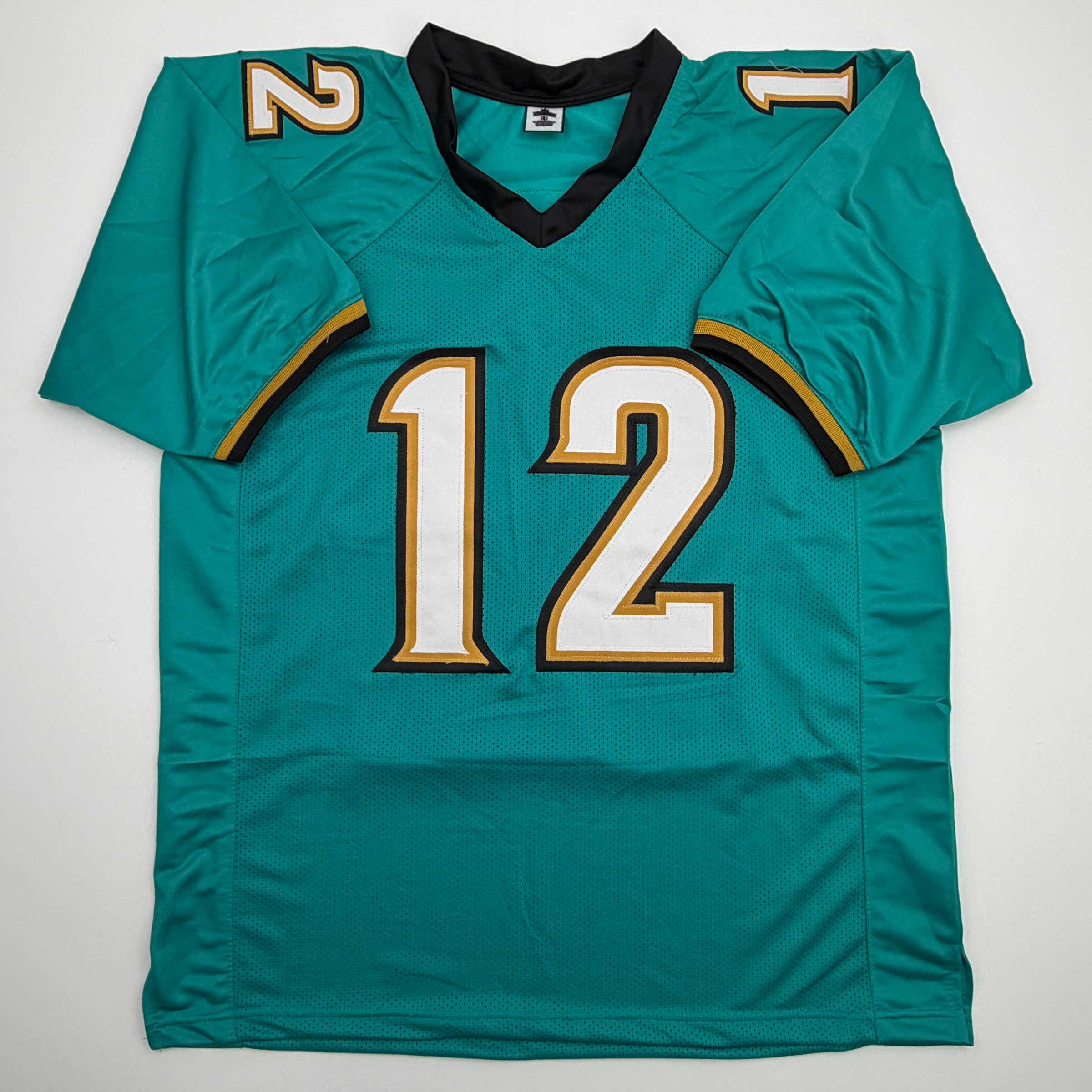 Autographed/Signed Travis Hunter Jacksonville Teal Retro Football Jersey Beckett BAS COA - Image 4