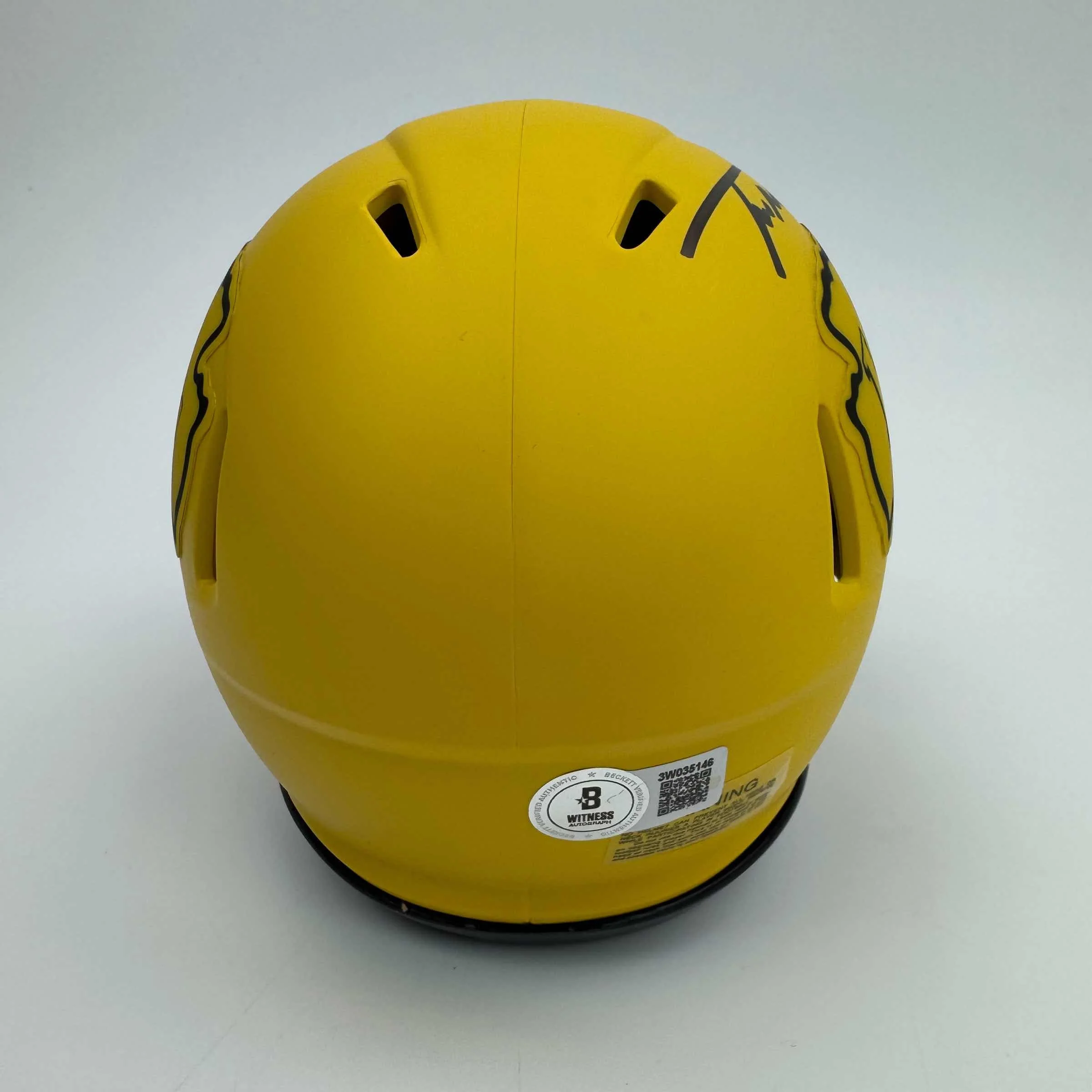 Autographed/Signed Trent McDuffie Kansas City Chiefs Yellow Rave Mini Football Helmet Beckett BAS COA - Image 2