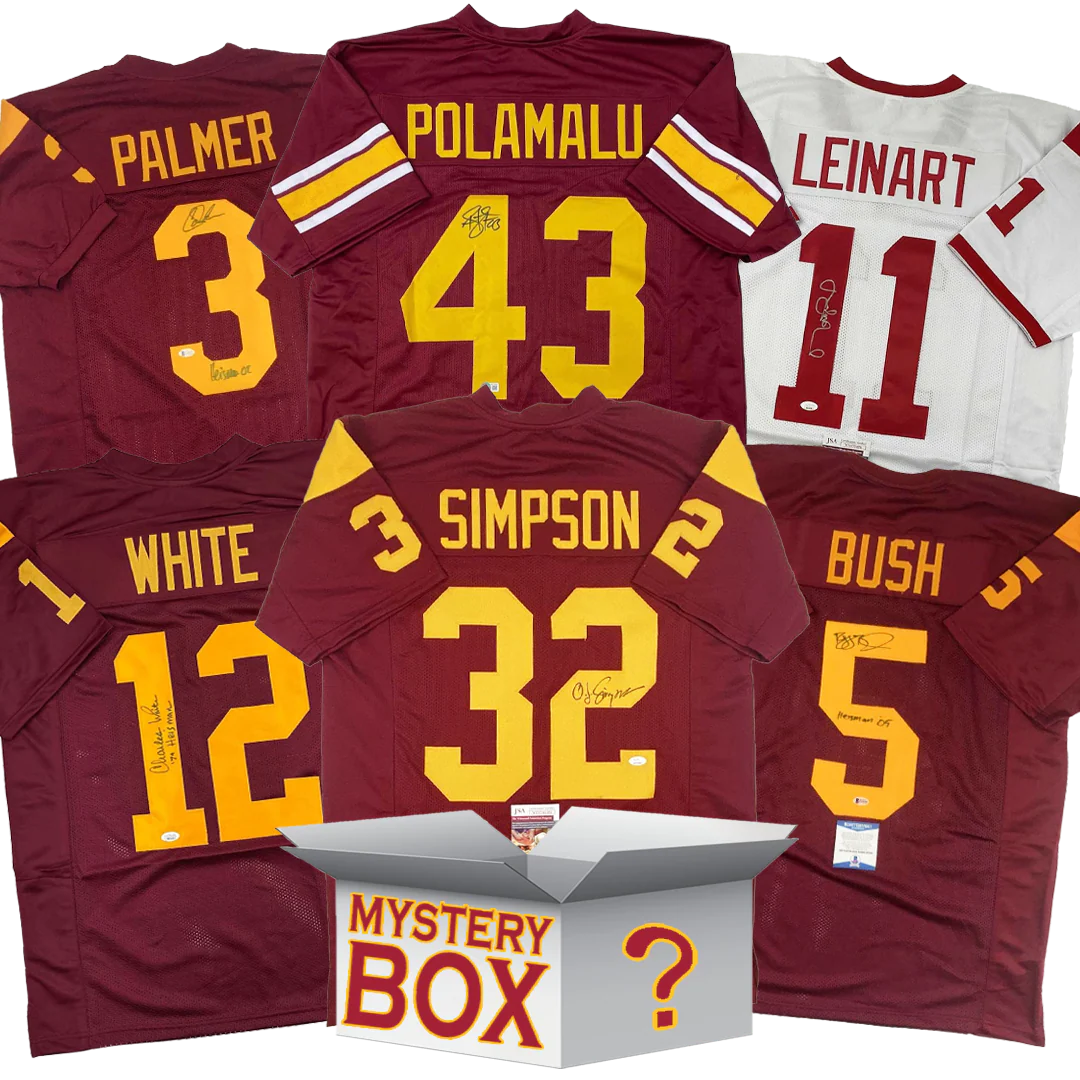 Autographed/Signed USC University of Southern California College Football Jersey Mystery Box with PSA JSA or Beckett COA