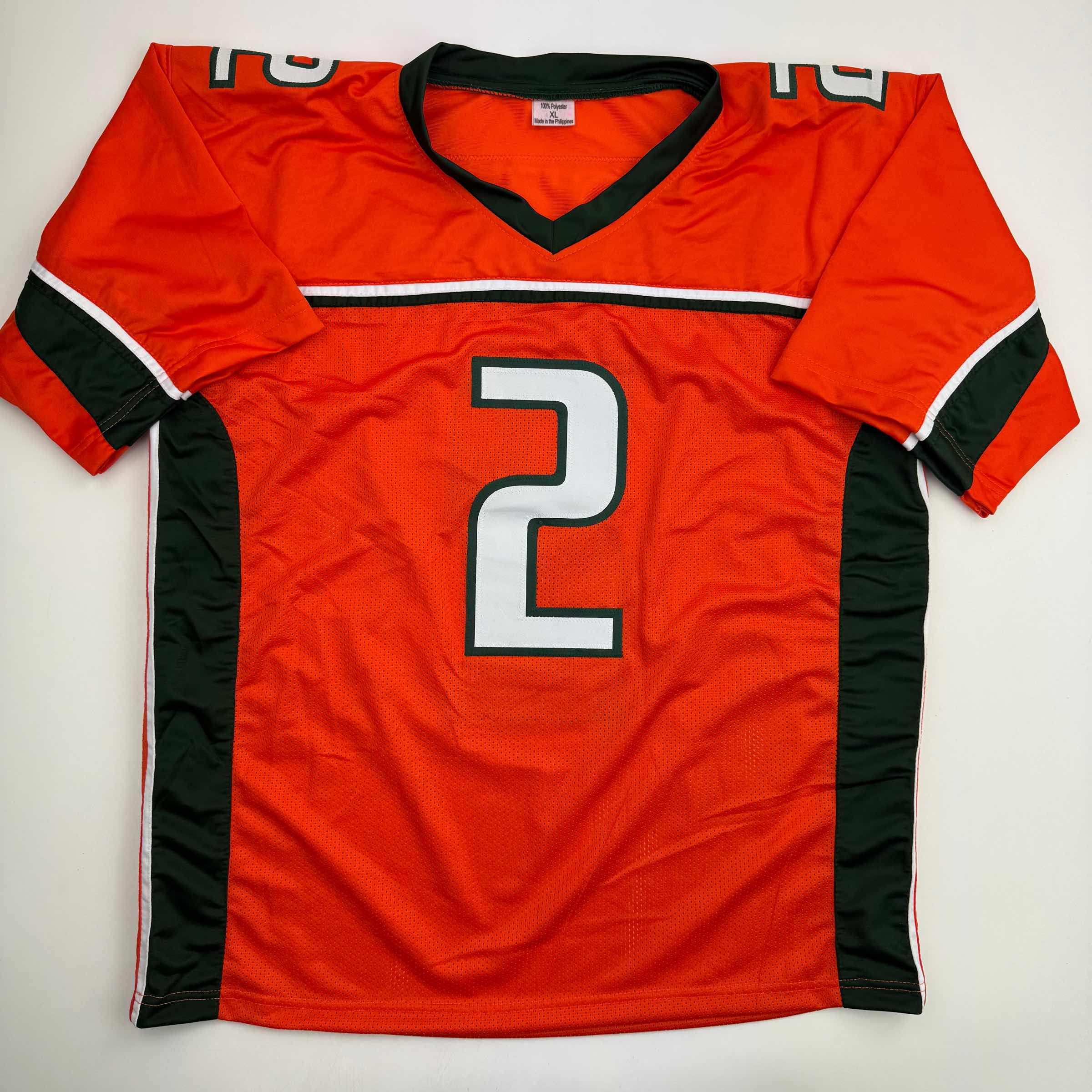 Autographed/Signed Willis McGahee "01 Champs" Miami Orange College Football Jersey Beckett BAS COA - Image 4
